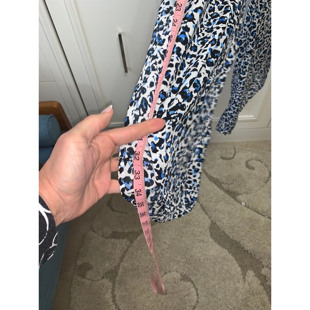 Victoria's Secret Victoria's Secret Women's Large Blue Leopard Print Pants Size 32" / US 10 / IT 46 - 8 Thumbnail