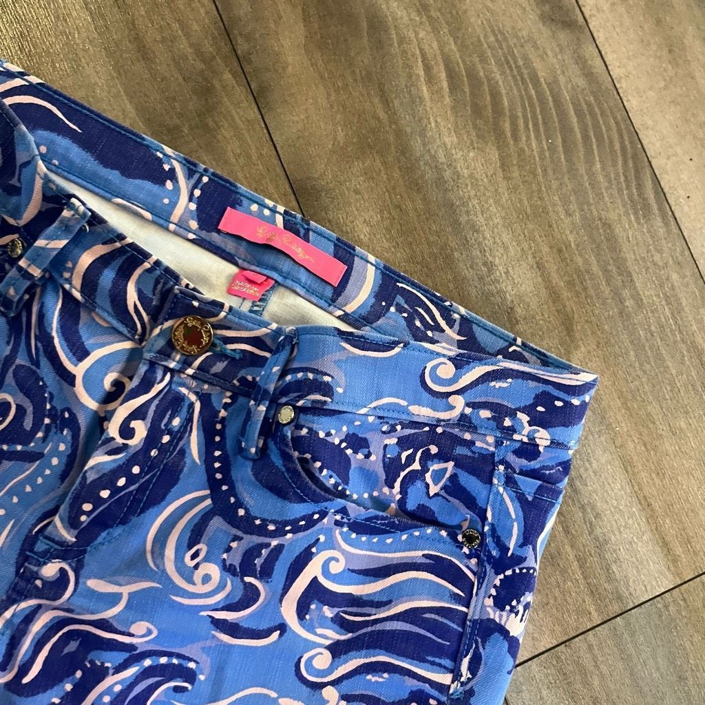 Lilly Pulitzer Lilly Pulitzer Ocean Skinny Cropped Pattern Pants Women 6 Size 27" / US 4 / IT 40 - 3 Thumbnail