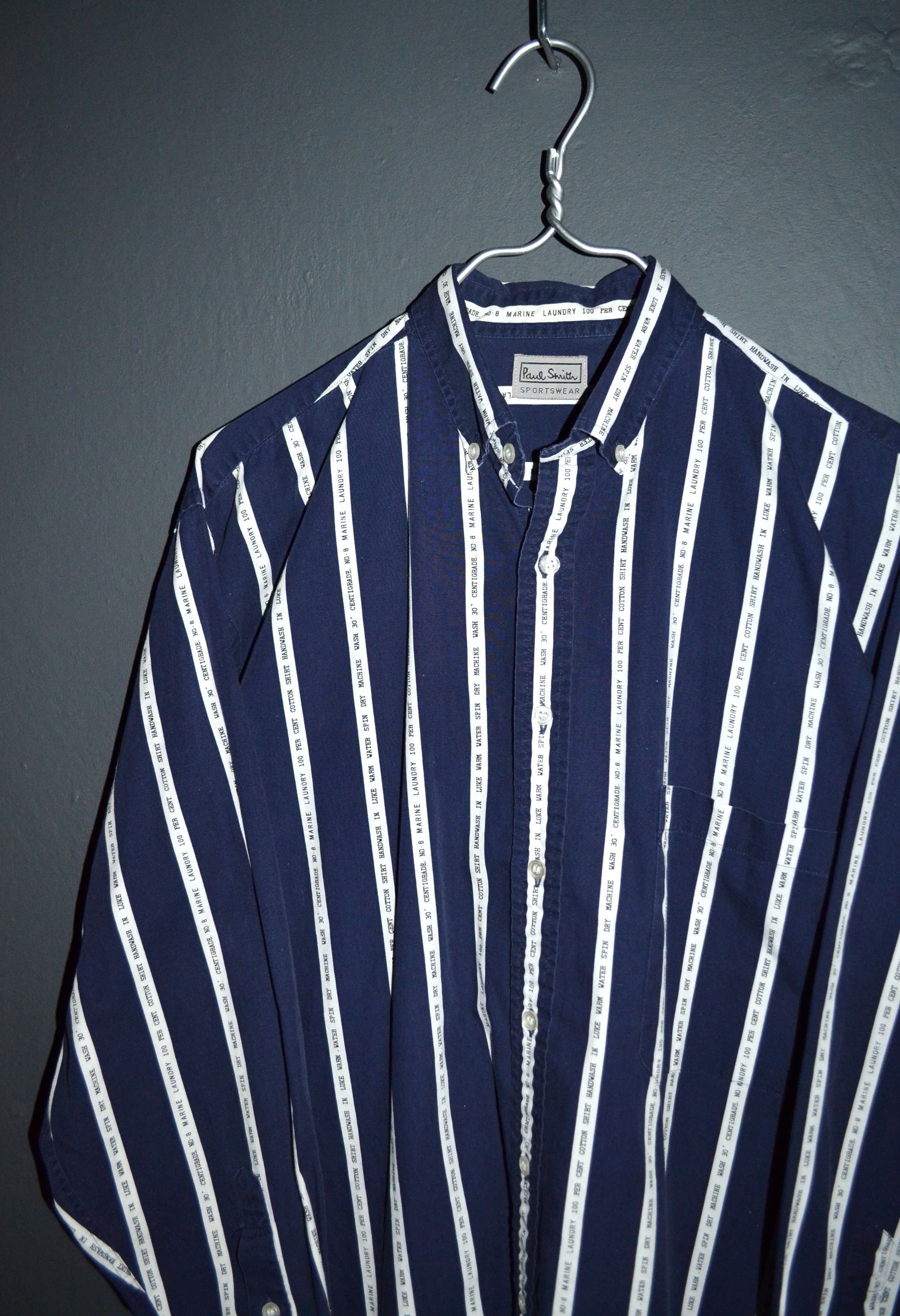 Paul Smith Paul Smith Vintage Striped Marine Shirt 2 L-XL Oversized Size US L / EU 52-54 / 3 - 2 Thumbnail