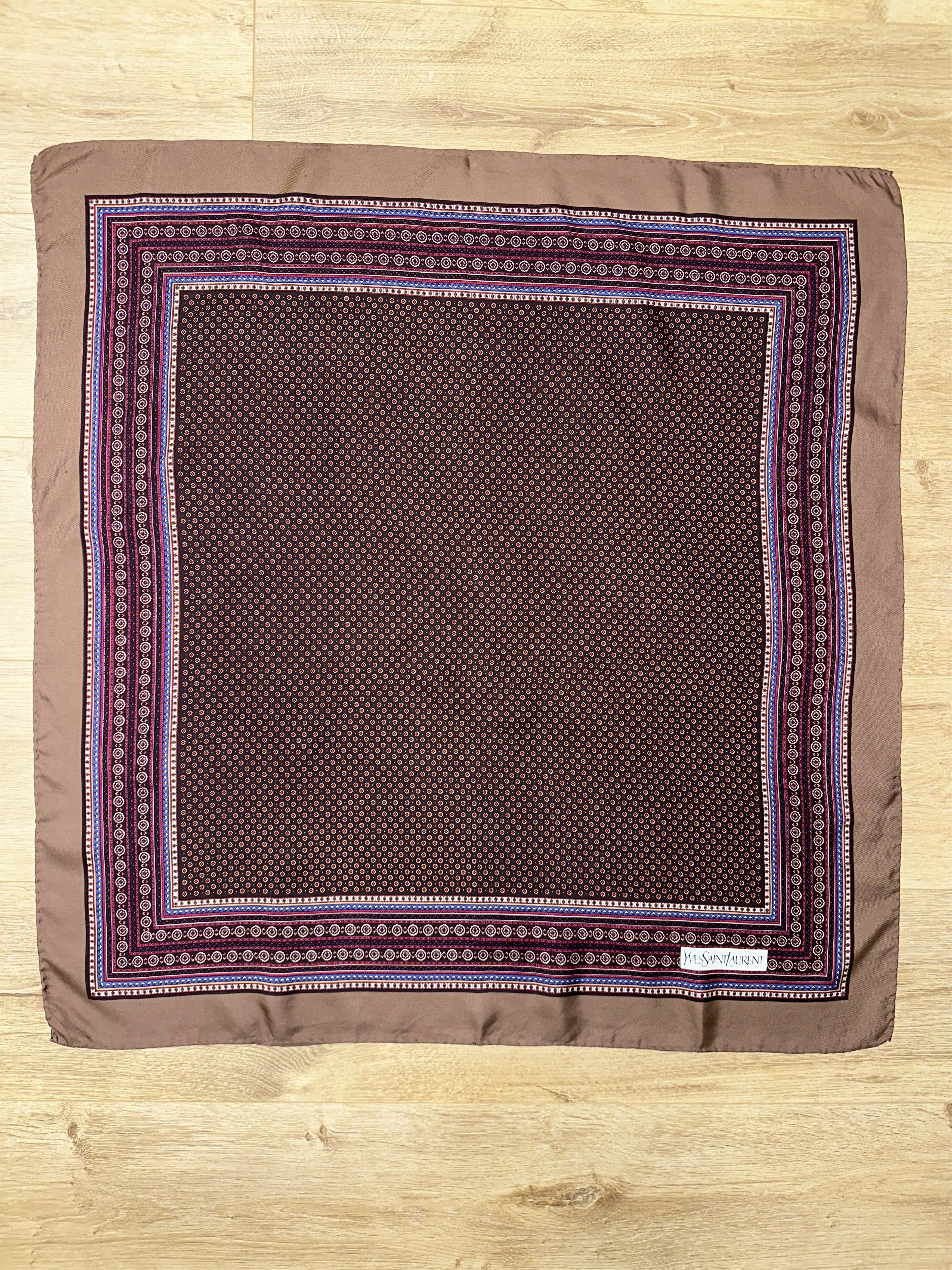 Yves Saint Laurent Yves Saint Laurent Vintage Silk Scarf 90s Geometric Square Size ONE SIZE - 1 Thumbnail