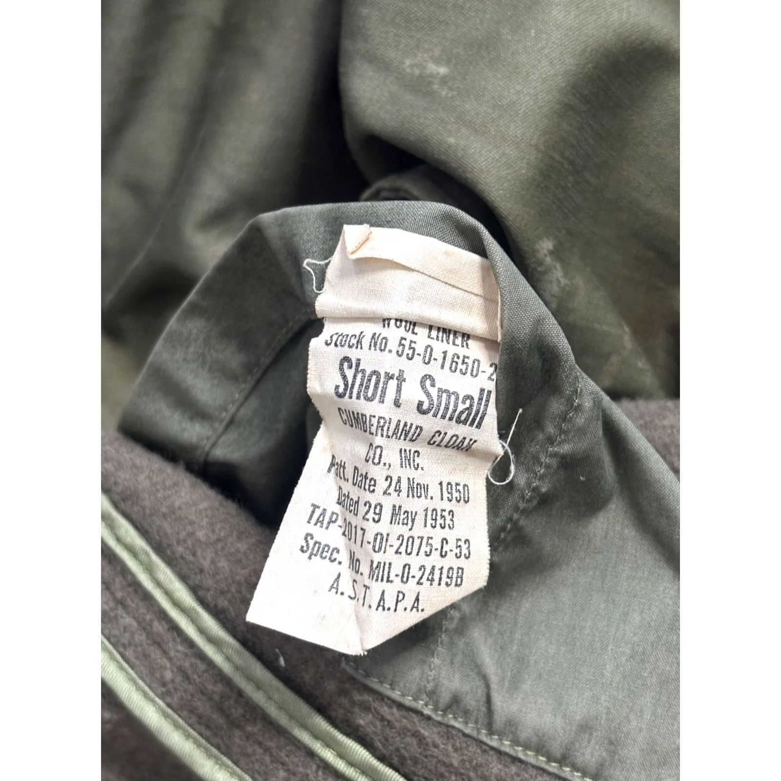 Vintage VINTAGE 1950s US Army Man's Cotton OG 107 Overcoat Trench Coat-Small Shirt? Size US S / EU 44-46 / 1 - 7 Thumbnail