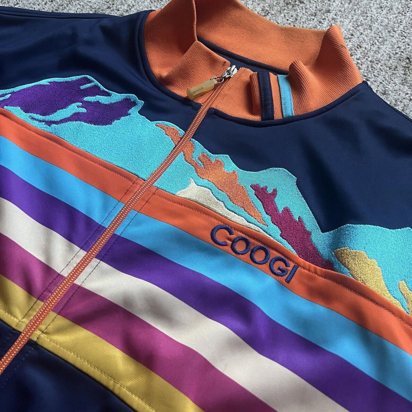 COOGI Y2K Striped Mountain Design deals Embroidery Full Zip Up Track Jacket