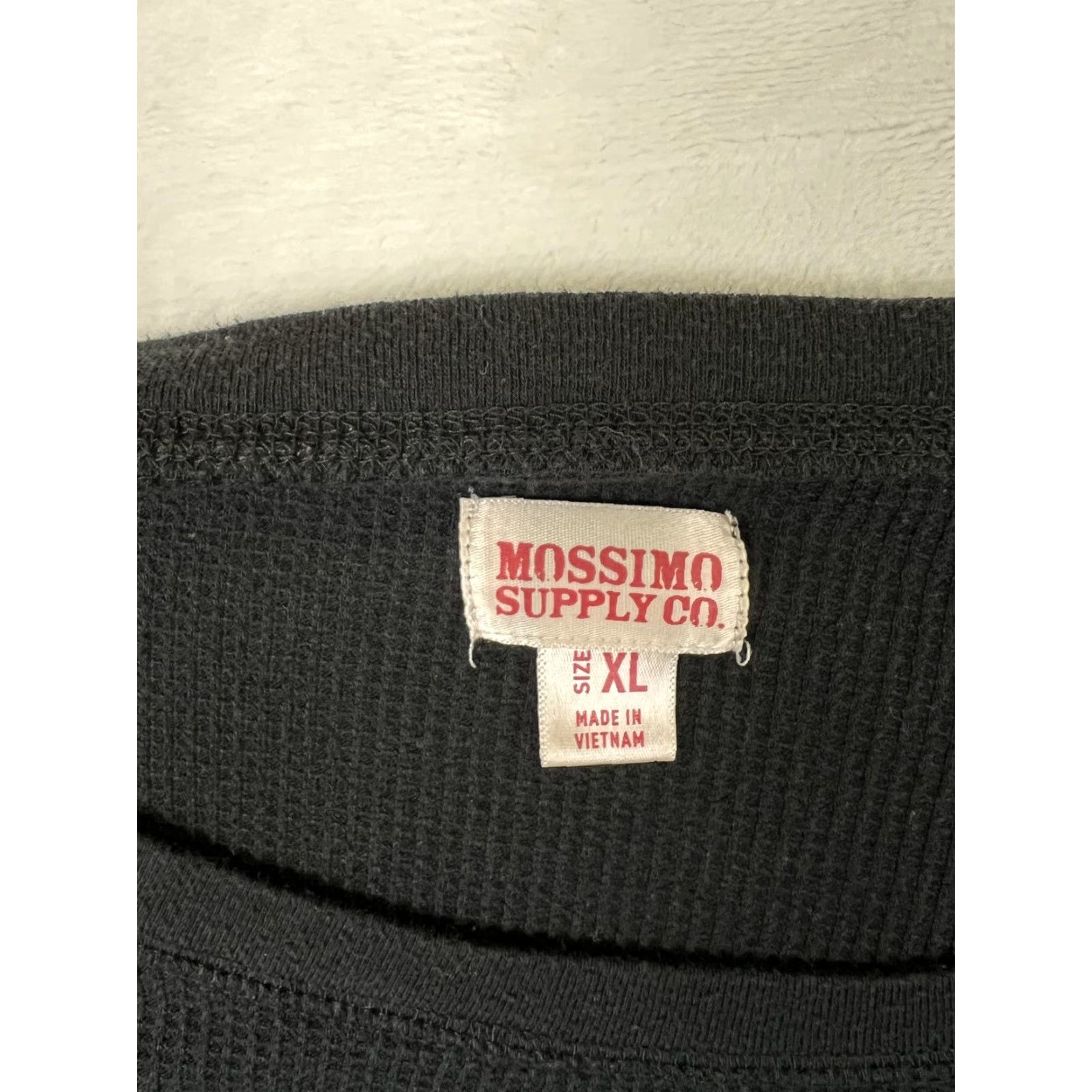 Mossimo Mossimo Supply Co. Shirt Womens XL Black Waffle Knit Long Sleeve Top Thermal Y2K Size XL / US 12-14 / IT 48-50 - 2 Thumbnail