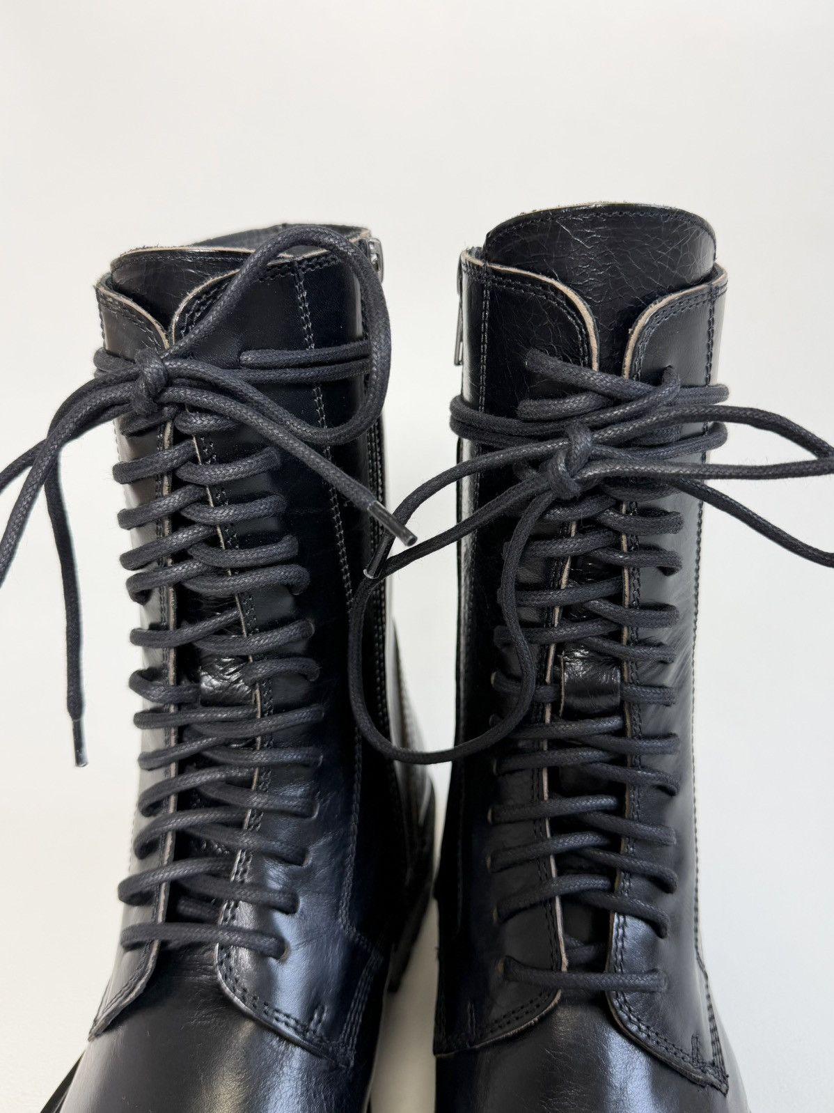 Early 2010s Black Leather Combat Boots