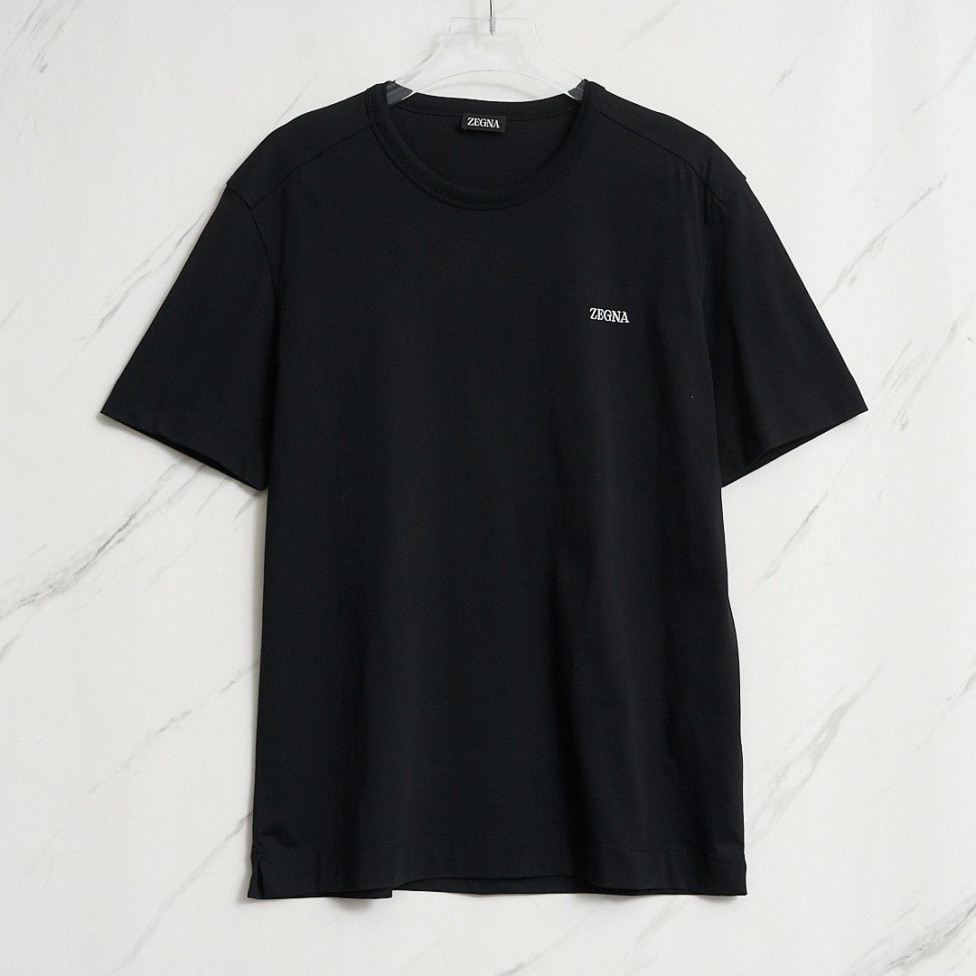 Ermenegildo Zegna ZEGNA Men's Logo Embroidered Crewneck T-shirt Size US L / EU 52-54 / 3 - 1 Thumbnail