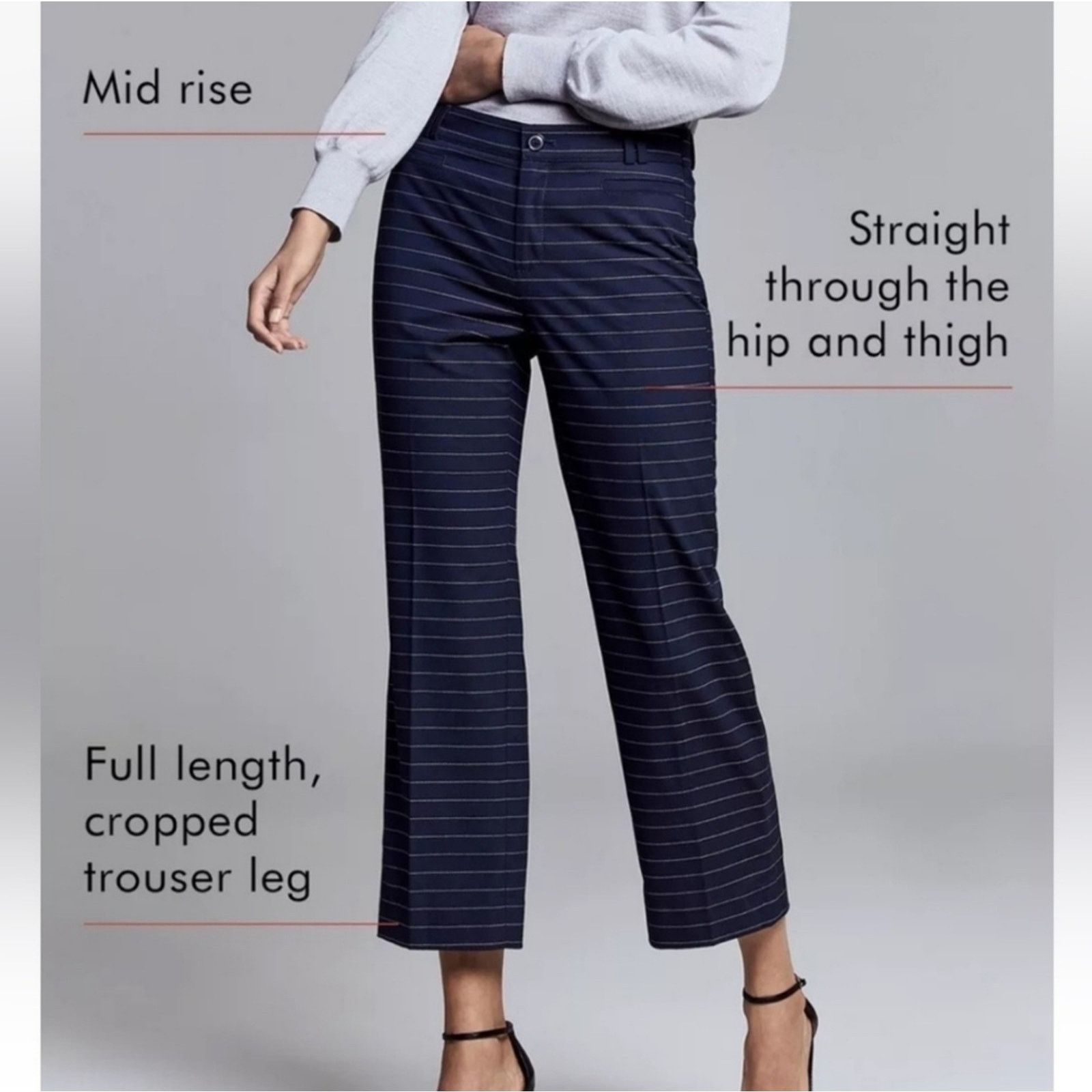 Banana Republic NWT Banana Republic Logan mid rise crop Trousers 8 Size 30" / US 8 / IT 44 - 6 Thumbnail