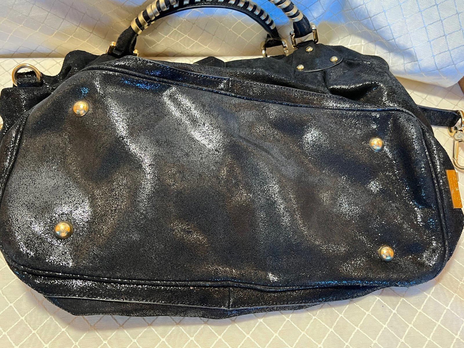 Other Halston Heritage Leather Boho Bag Black Purse/Gold Hardware Size ONE SIZE - 5 Thumbnail