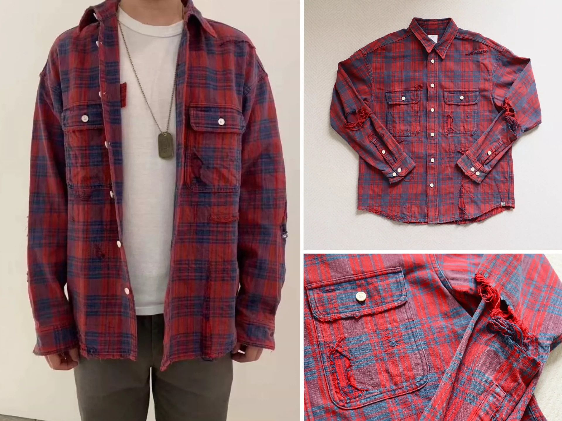 Visvim VISVIM 21SS LUMBER CHECK CRASH damage plaid shirt Size US M / EU 48-50 / 2 - 1 Thumbnail
