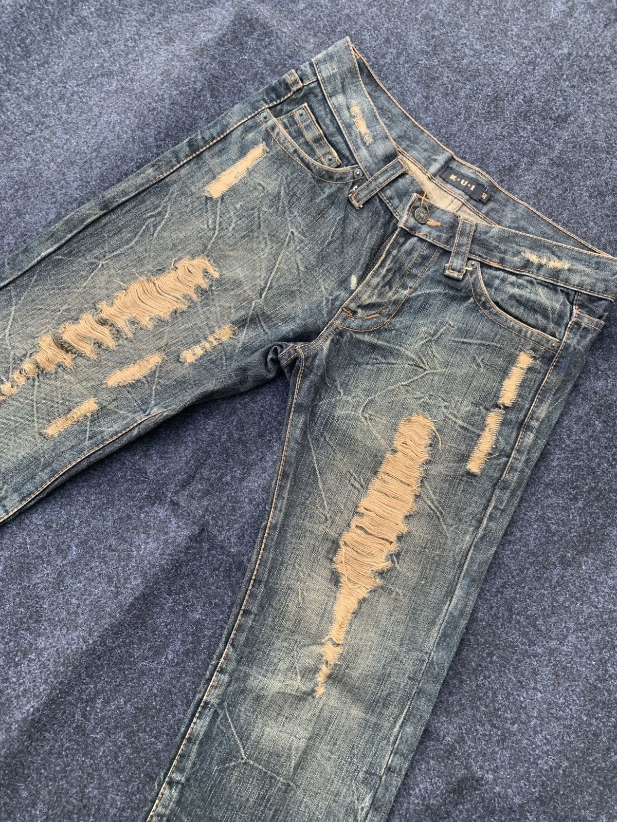 Vintage Distressed K.U.I Rusty jeans. Size US 31 - 10 Thumbnail