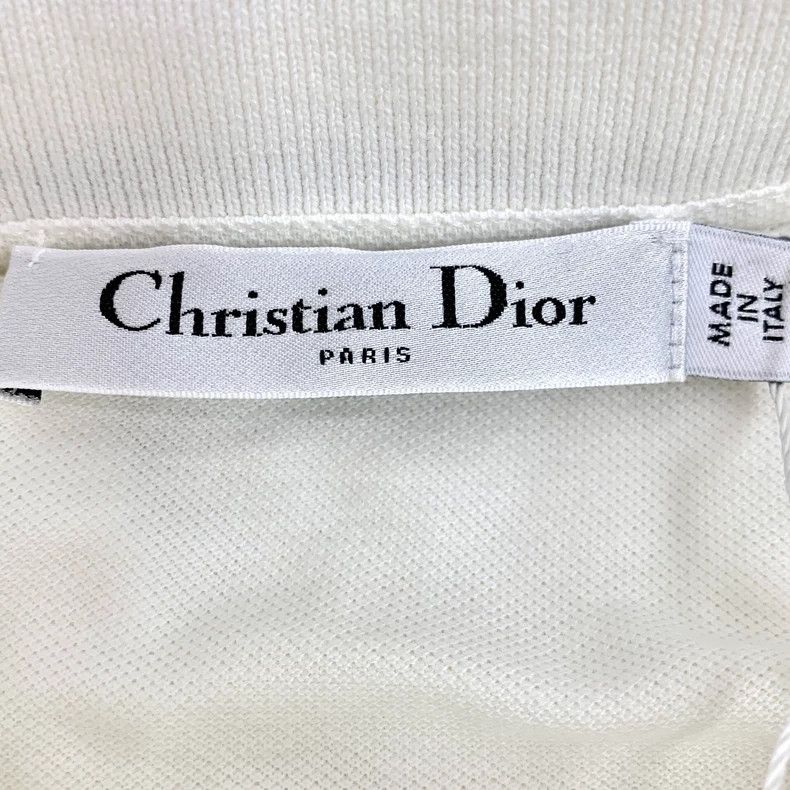 Dior Dior White striped letter inlaid cotton lapel short-sleeve Size S / US 4 / IT 40 - 6 Thumbnail