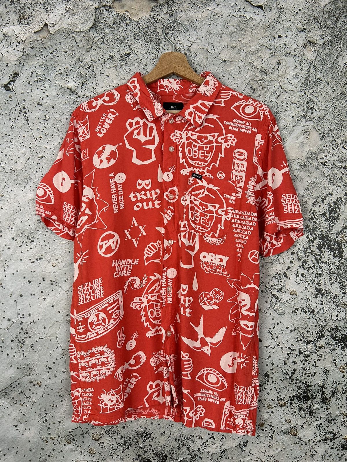 Obey Obey Viscose Shirt Streetwear Rap Y2K Drill Skateboarding Size US S / EU 44-46 / 1 - 1 Thumbnail