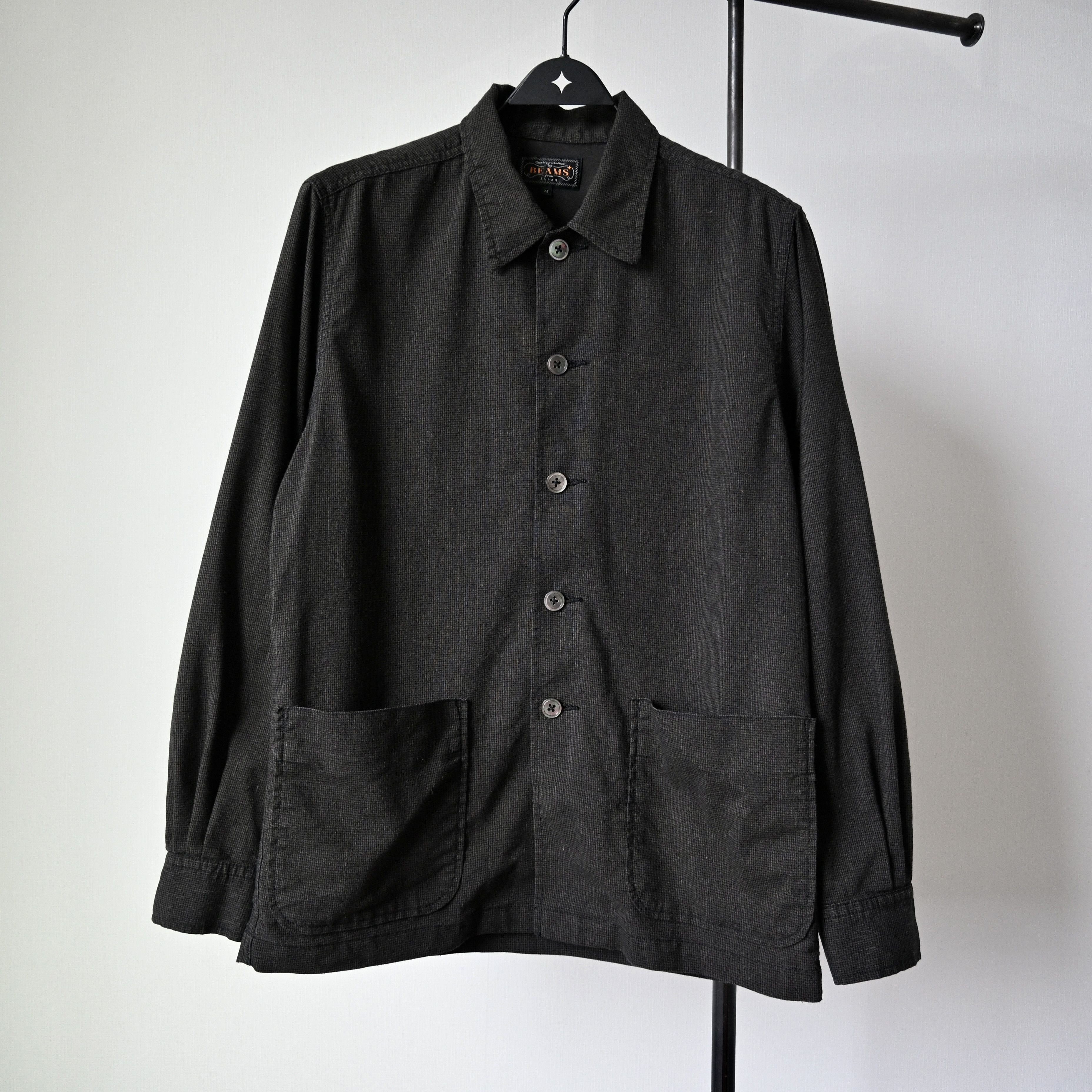 Beams Plus BEAMS Plus linen/rayon blend 2-pocket jacket, houndtooth Size US M / EU 48-50 / 2 - 1 Thumbnail