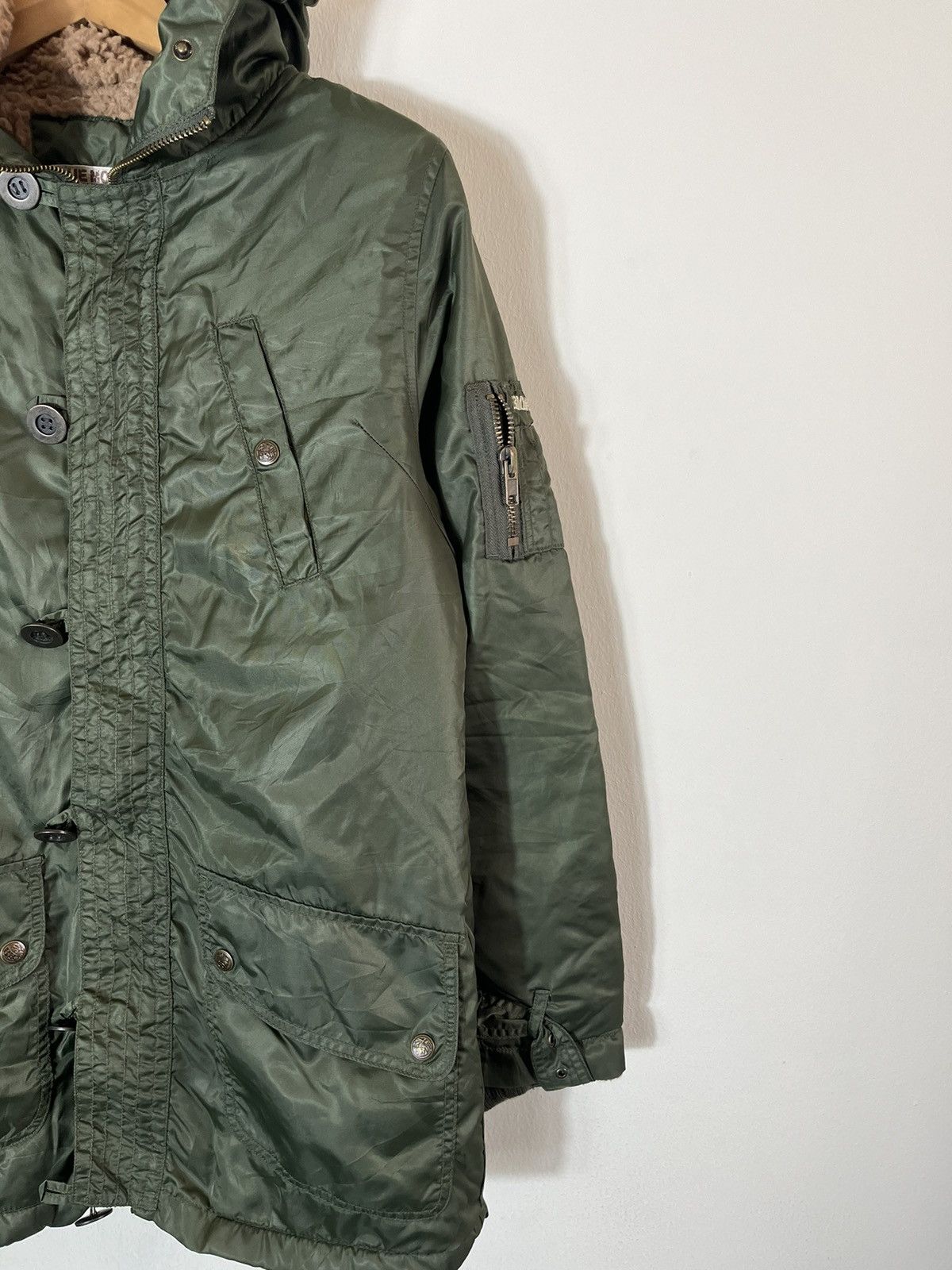 Blue Blue Japan × Japanese Brand Blue Moon Blue Army Jacket Outerwear Fur Hood Size M / US 6-8 / IT 42-44 - 7 Thumbnail