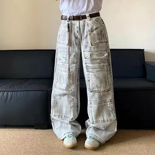 VIBE vintage heavy old dirty pocket cargo jeans Size US 32 / EU 48 - 1 Preview