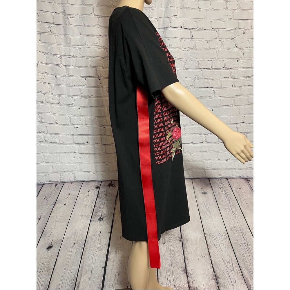 Other Kikiriki You are Beautiful Black T-Shirt Cotton Dress Size Size M / US 6-8 / IT 42-44 - 4 Thumbnail