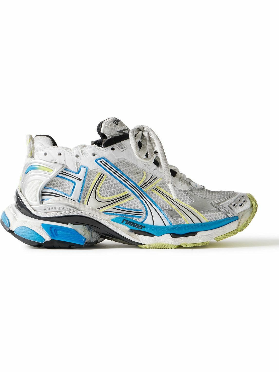 Balenciaga Runner Sneakers in White / Blue / Yellow Size US 9 / EU 42 - 1 Thumbnail