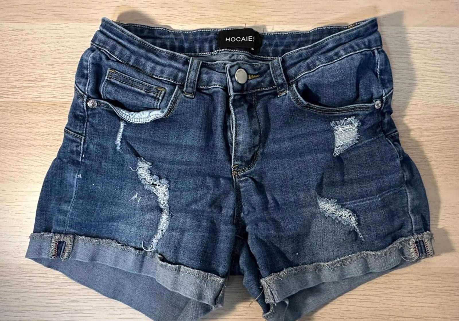 Designer HOCAIES Juniors Denim Shorts – Mid-Rise, Folded Hem, Size 27" / US 4 / IT 40 - 5 Thumbnail