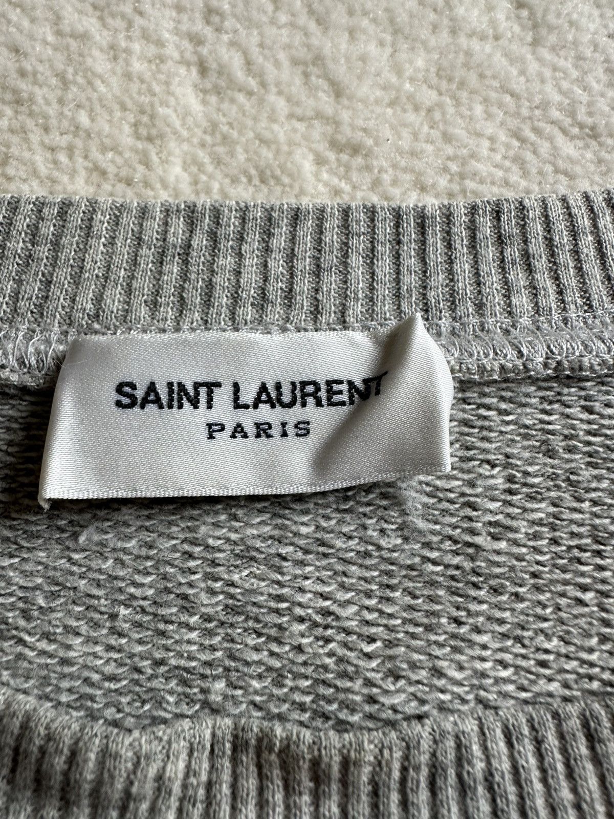 Saint Laurent Paris Saint Laurent glitter patch grey sweater sweatshirt crew XL Size US XL / EU 56 / 4 - 19 Thumbnail