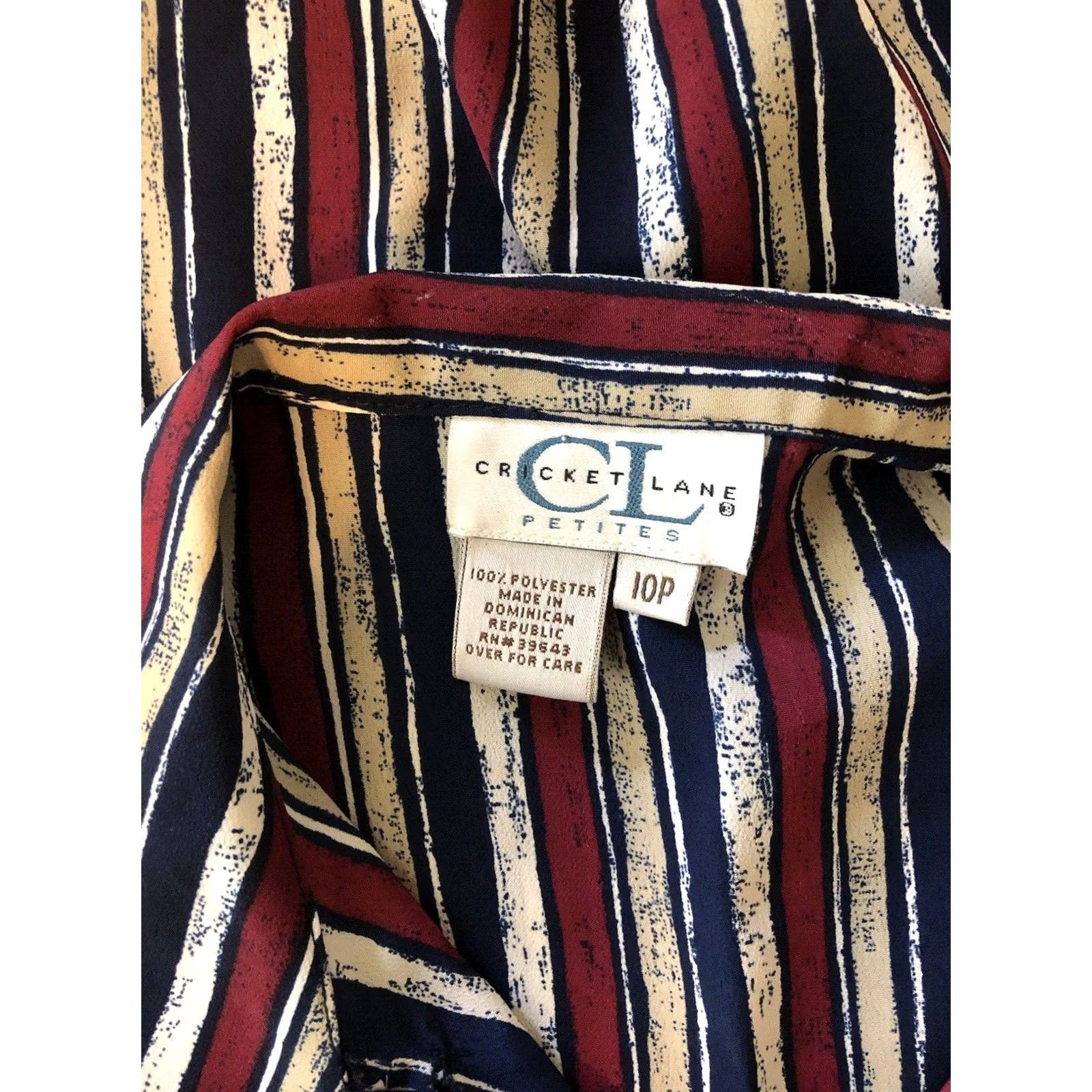 Vintage VINTAGE CL Top Blouse 10P Red Blue Stripe Cut In Chunky Button Y2K Career Work Womens Size L / US 10 / IT 46 - 4 Thumbnail
