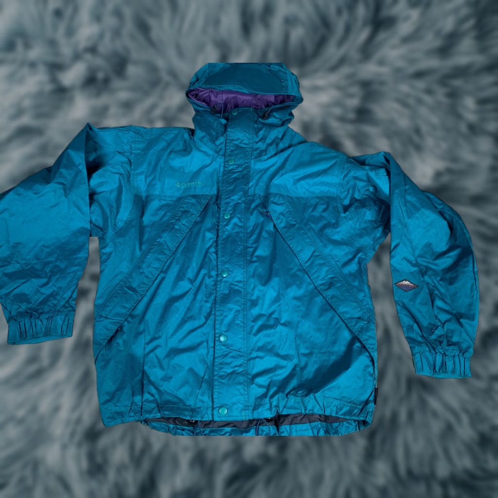 Vintage Columbia Omni-Tech Packable Aqua Mens M Hoodie Windbreaker Jacket Size US M / EU 48-50 / 2 - 1 Thumbnail