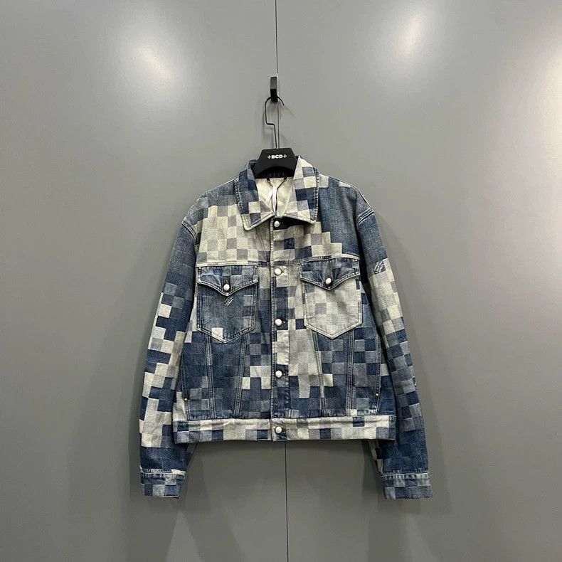 Louis Vuitton Louis Vuitton Mosaic effect printed denim jacket 2502-Nexta Size US XL / EU 56 / 4 - 1 Thumbnail