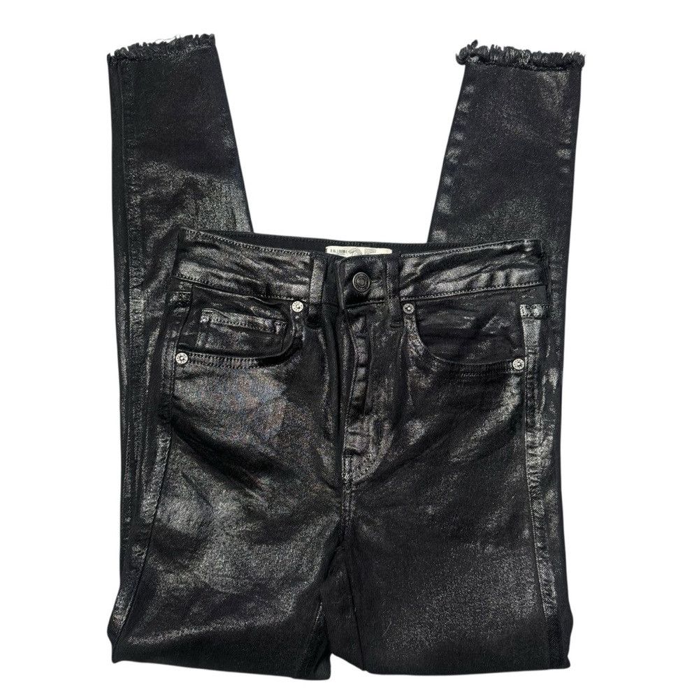 Free People Free People Raw High-Rise Coated Jeans Size 25 Size 25" / US 0 / IT 36 - 2 Thumbnail