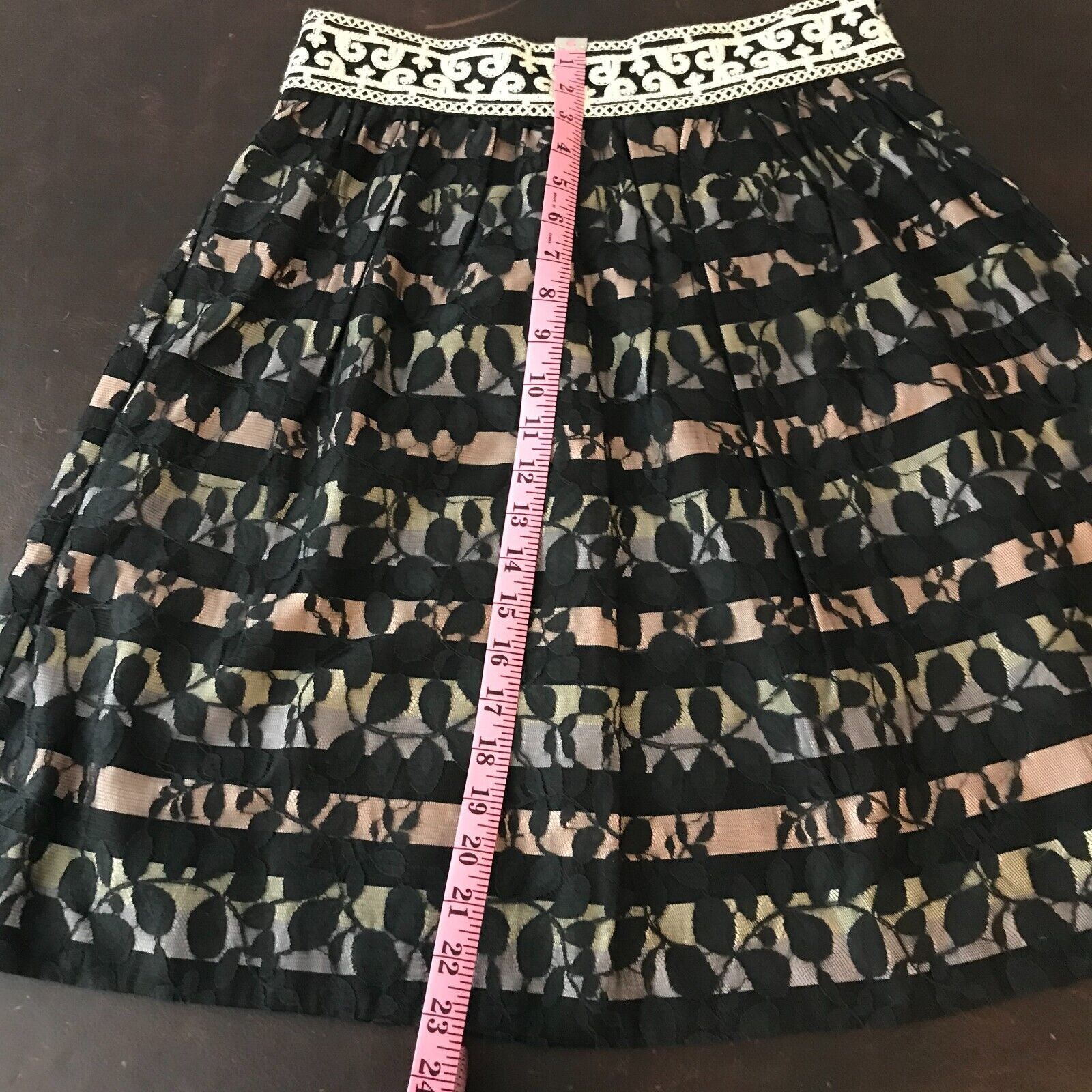 Anthropologie Anthropologie Floreat Charente Striped Lace A-Line Skirt Size 28" / US 6 / IT 42 - 5 Thumbnail