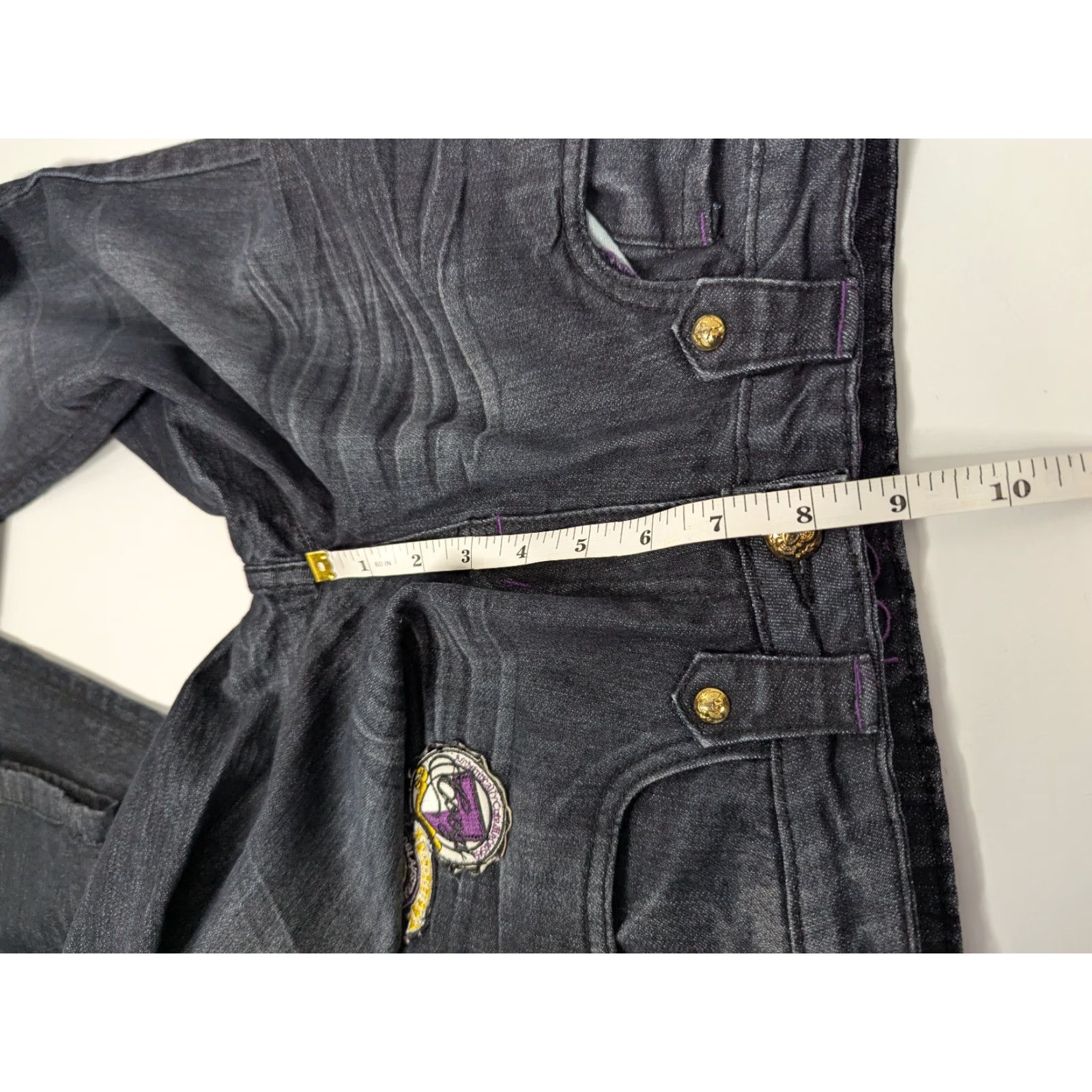 Coogi COOGI Jeans Womens Size 16 Dark Denim Embroidered Logo Pockets Y2K 90s Hip Hop Floral Straight Regular Blue Cotton Denim Size 38" / US 16 / IT 52 - 7 Thumbnail