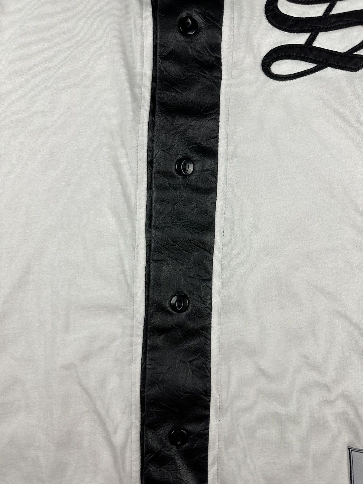 Designer Scribblers Baseball Shirt Faux Leather Trim & Embroidery Size US L / EU 52-54 / 3 - 6 Thumbnail
