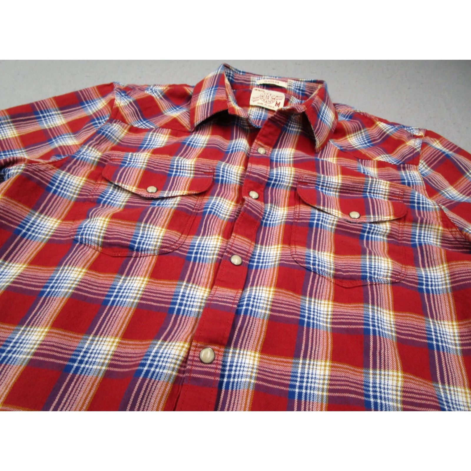 Lucky Brand Lucky Brand Shirt Men M Red Plaid Button-Up Snap Pearl Snaps Classic Fit Casual Work 100% Cotton Size US M / EU 48-50 / 2 - 2 Thumbnail