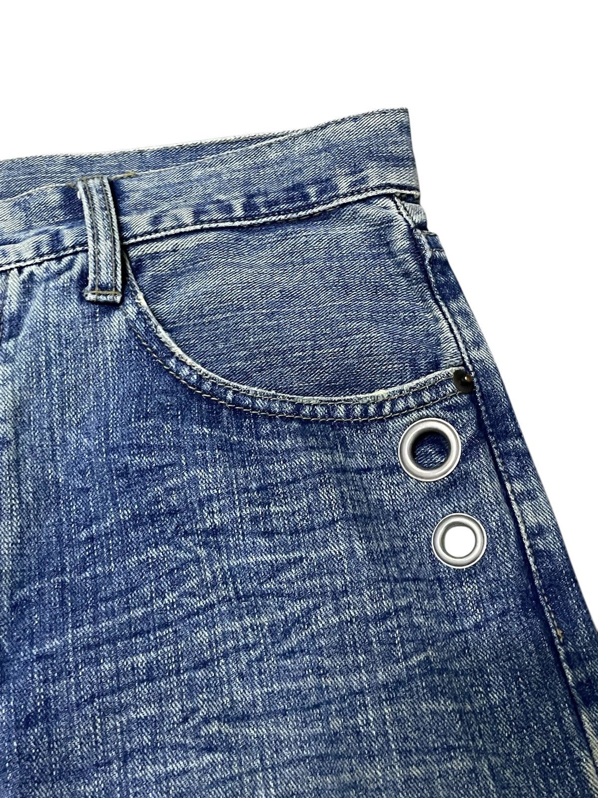 5351 POUR LES HOMMES × Japanese Brand × Tornado Mart Edge Rupert G land Asymmetrical Leather Pocket Rivets Jeans Size US 32 / EU 48 - 14 Thumbnail