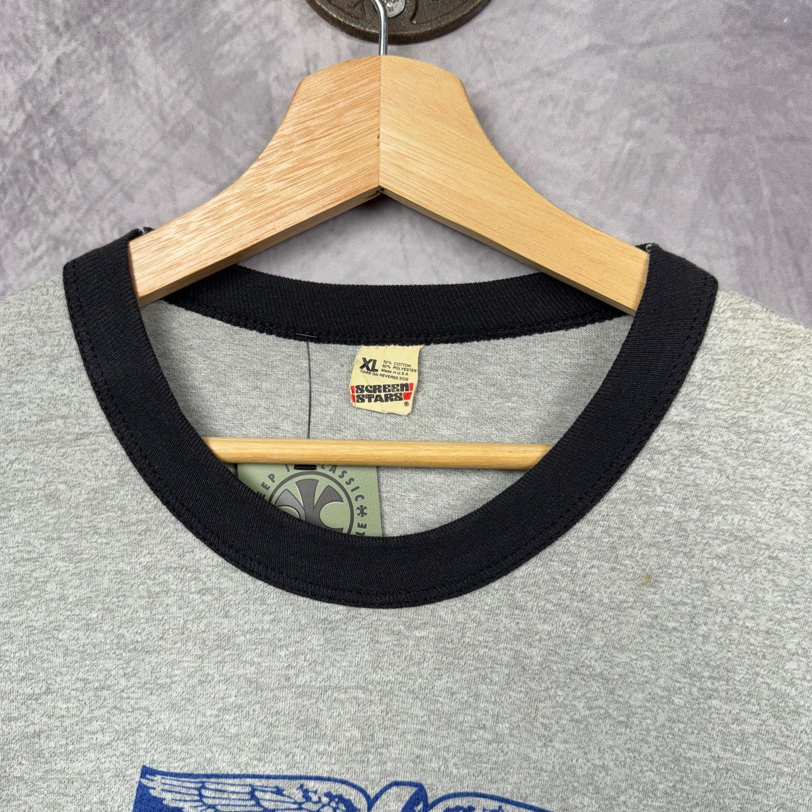 Vintage 1986 Gray Indianapolis 500 Graphic Ringer Shirt Medium 3879 Size US M / EU 48-50 / 2 - 4 Thumbnail
