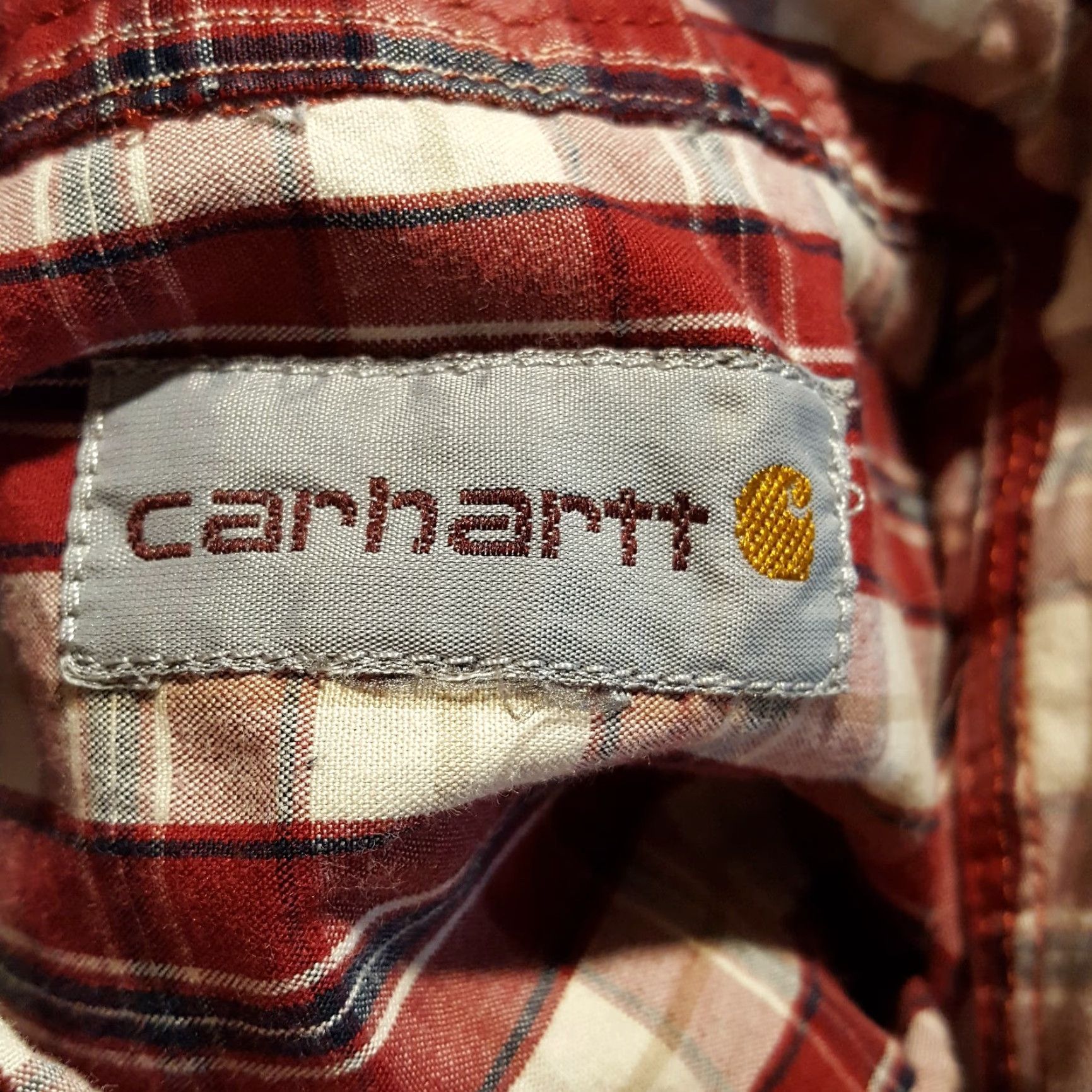 Carhartt Carhartt Red Plaid Button-Up Men's Size M Short Sleeve Shirt Retro Work Wear Shirt Size US M / EU 48-50 / 2 - 5 Thumbnail
