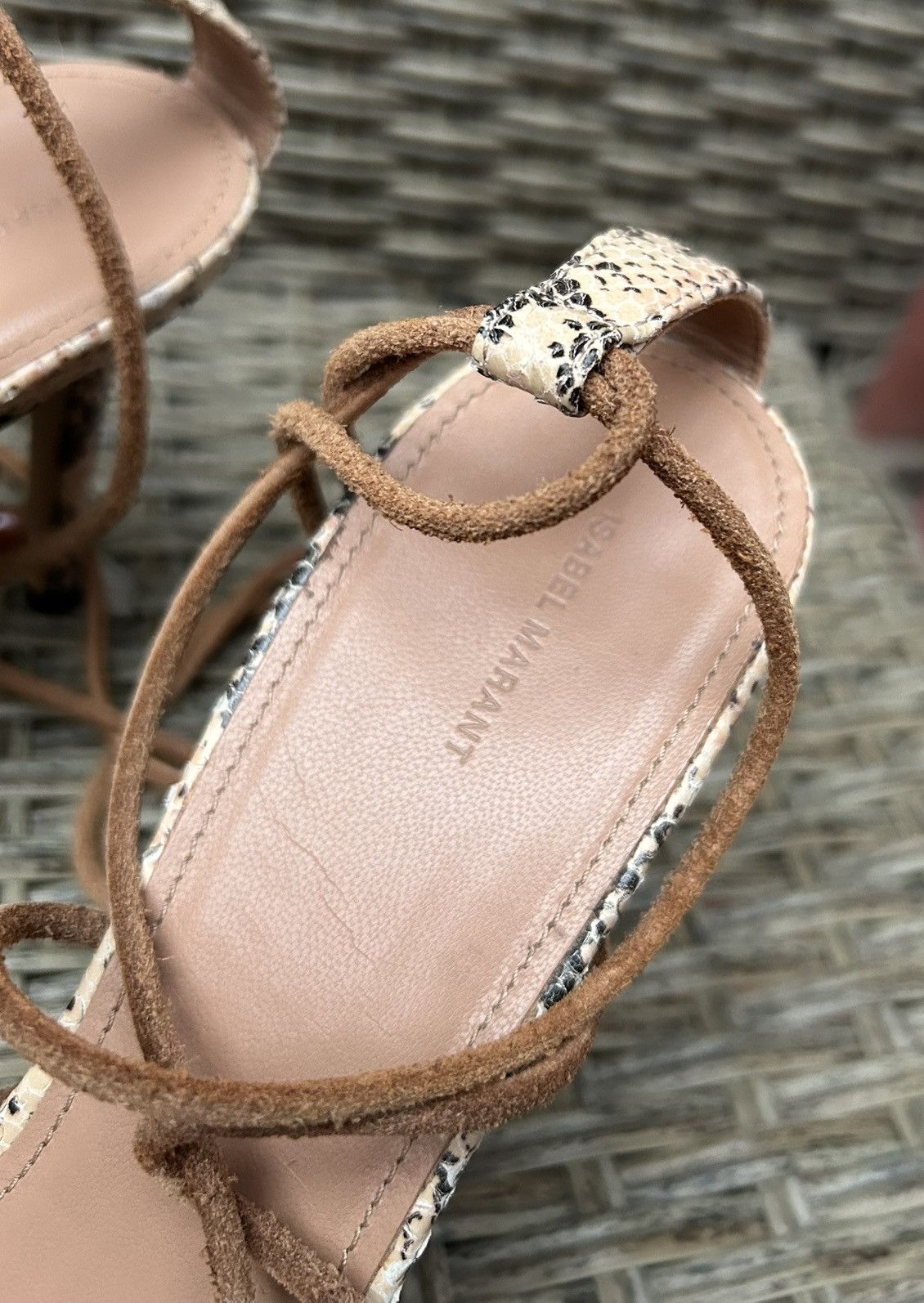 Isabel Marant Isabel Marant Adeia Snake Lace-Up Sandals Strappy Heels Size US 10 / IT 40 - 8 Thumbnail