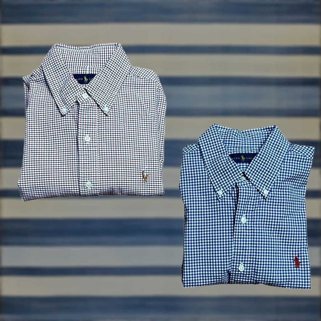 Ralph Lauren Ralph Lauren Men's Button-Down Shirt Lot Of 2 Sz Medium Blue Plaid Long Sleeve Shirt Size US M / EU 48-50 / 2 - 1 Thumbnail
