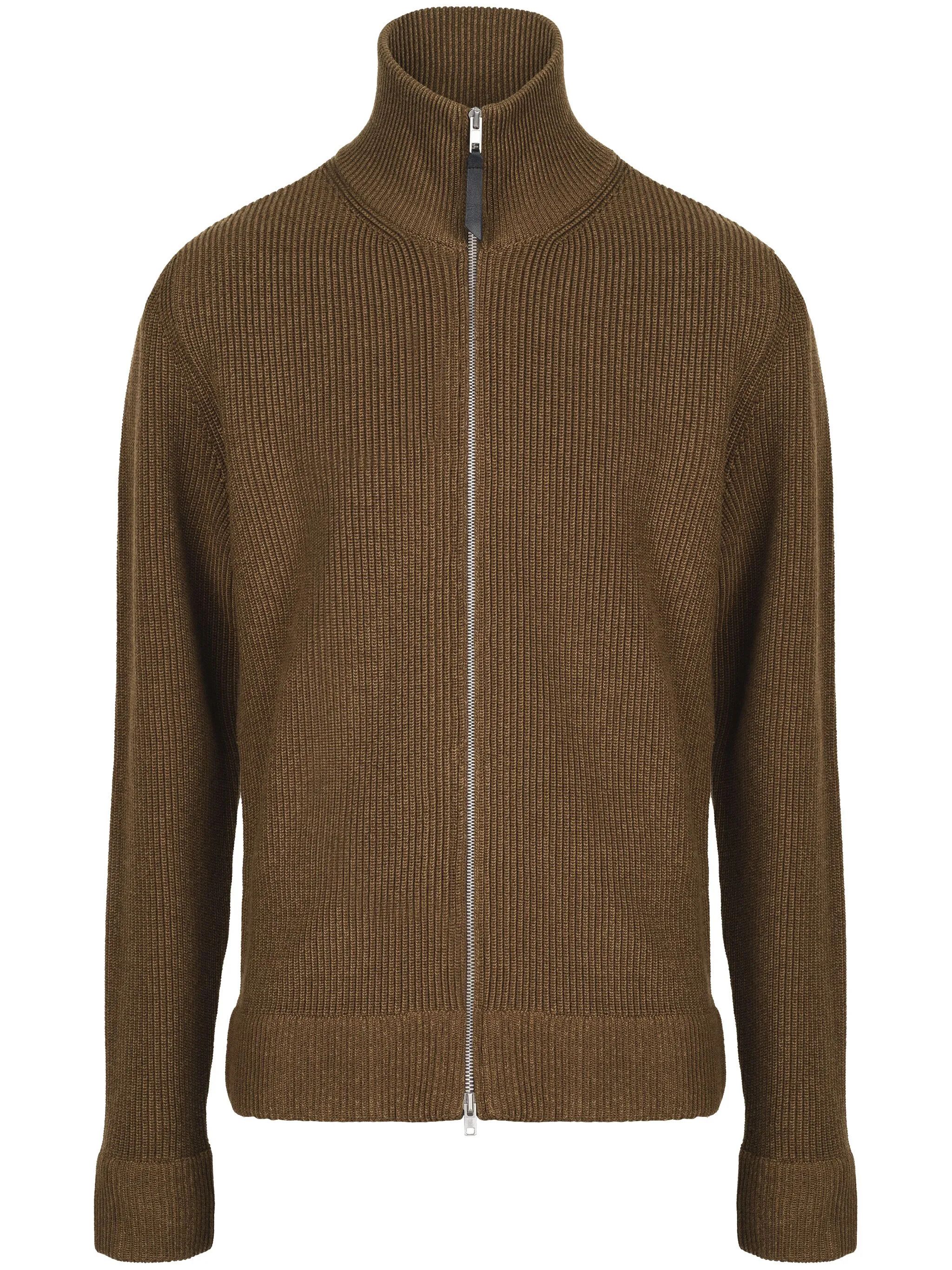 Maison Margiela o1w1db11225 Ribbed-knit Zip-up Cardigan in Olive Green Size US S / EU 44-46 / 1 - 1 Thumbnail