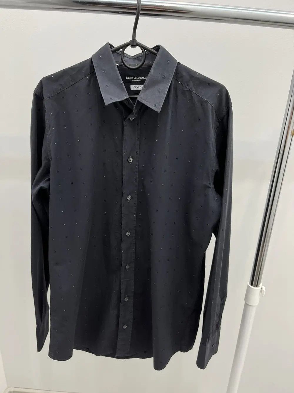 Dolce & Gabbana Dolce & Gabbana Gold Logo Cotton Button Up Shirt Size US M / EU 48-50 / 2 - 1 Thumbnail