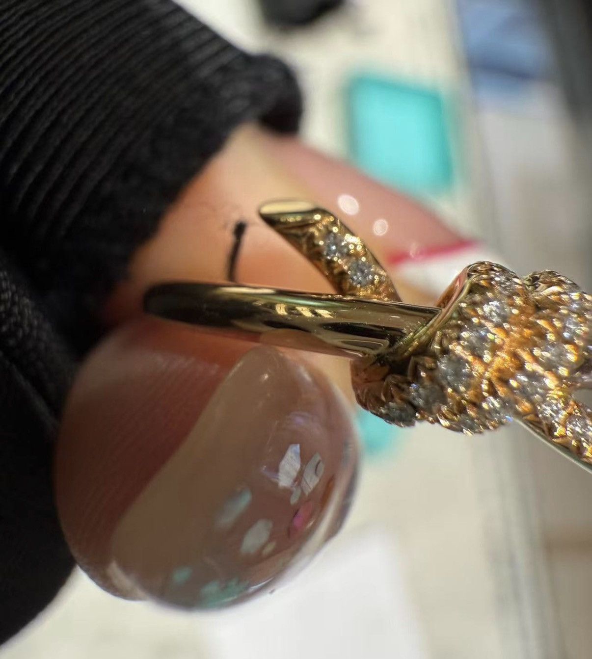 Tiffany & Co. Tiffany Knot Ring in 18K Rose Gold with Diamonds. Size ONE SIZE - 4 Thumbnail