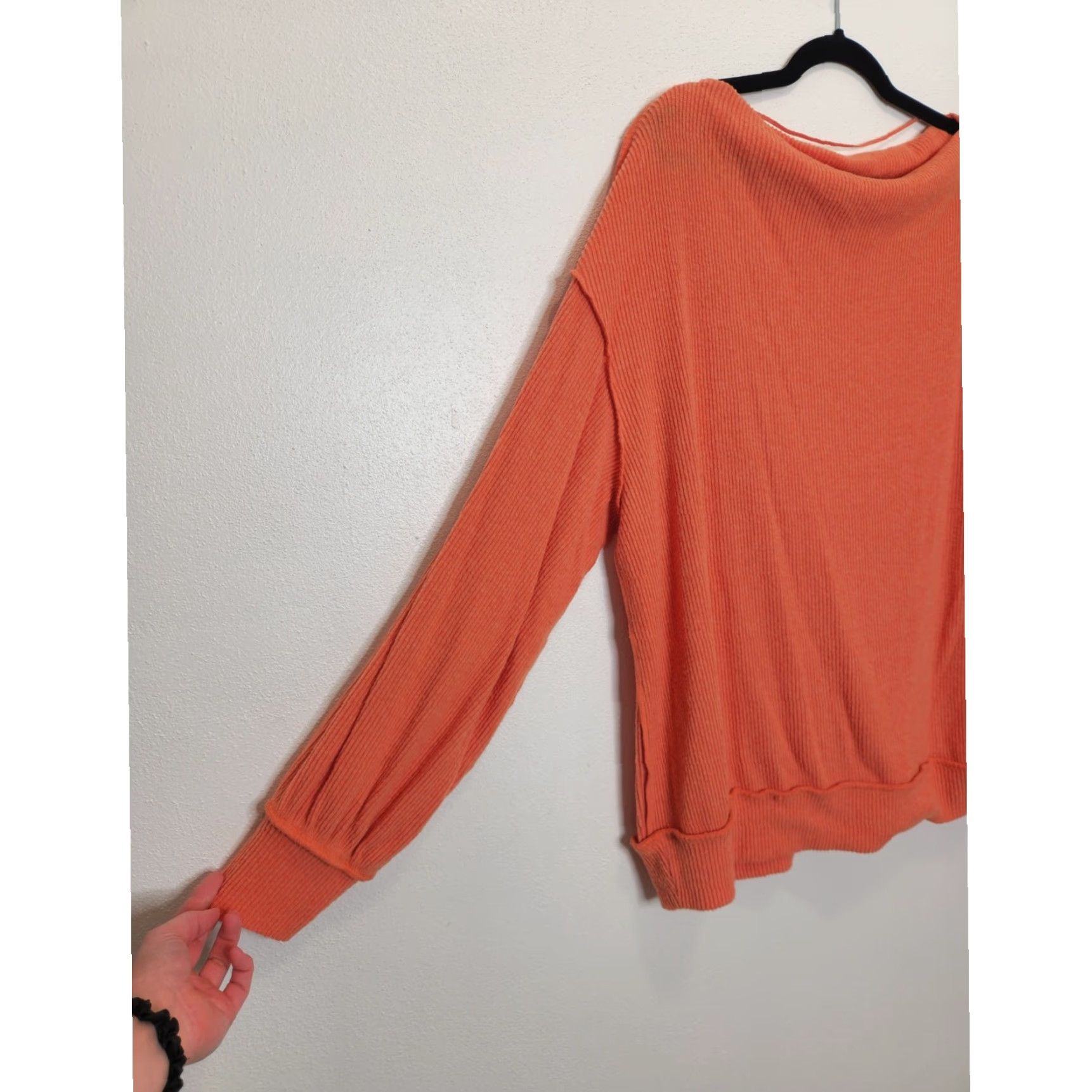 Vintage We the Free Orange Oversized Boho Long Sleeve Sweater Sweatshirt Large Womens Size L / US 10 / IT 46 - 2 Thumbnail