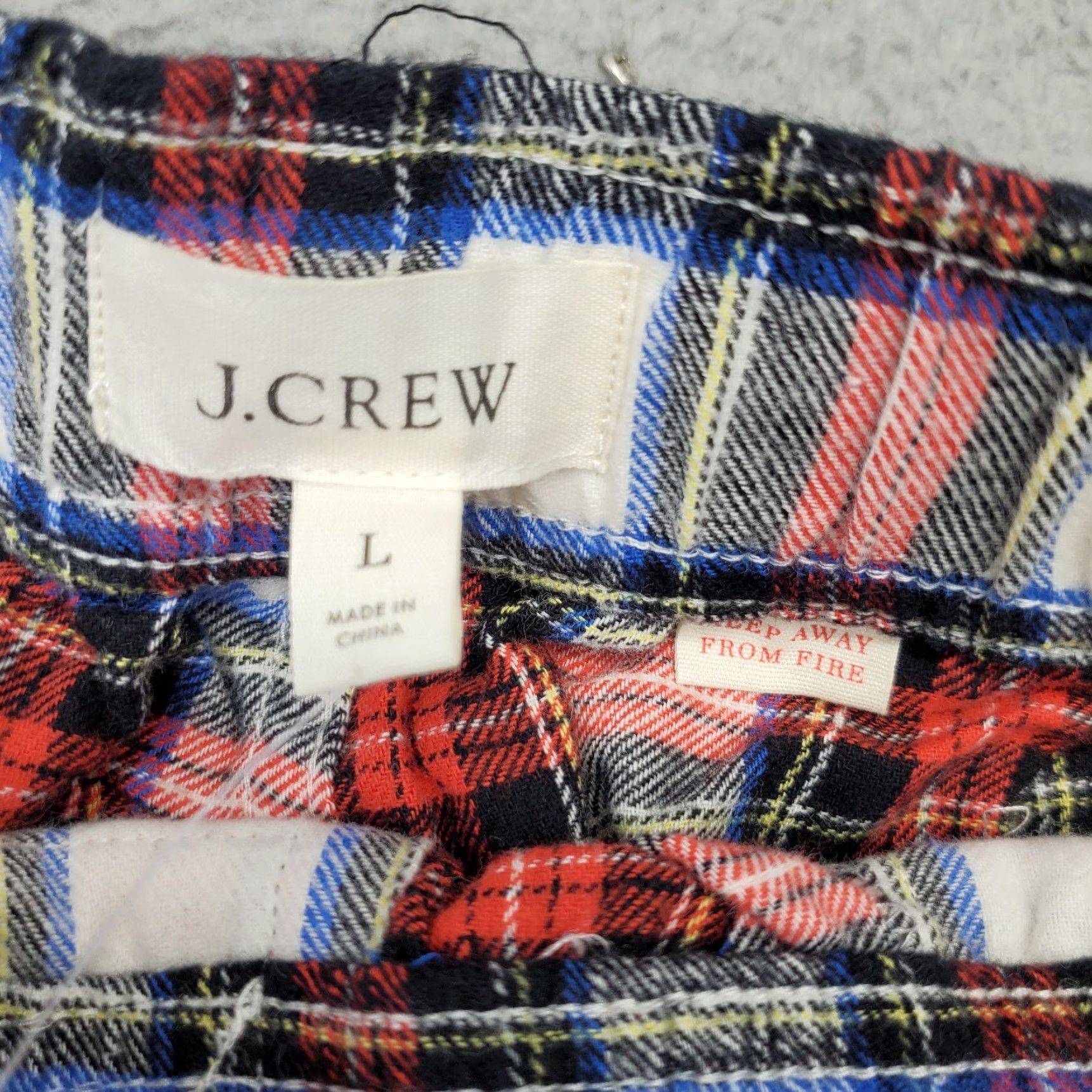 J.Crew J.CREW Mens Size L Multicolor Plaid Flannel Trouser Pants Elastic Waist Drawstring - 100% Cotton, Pleated, Breathable, Pockets, Regular Fit Size US 33 - 6 Thumbnail