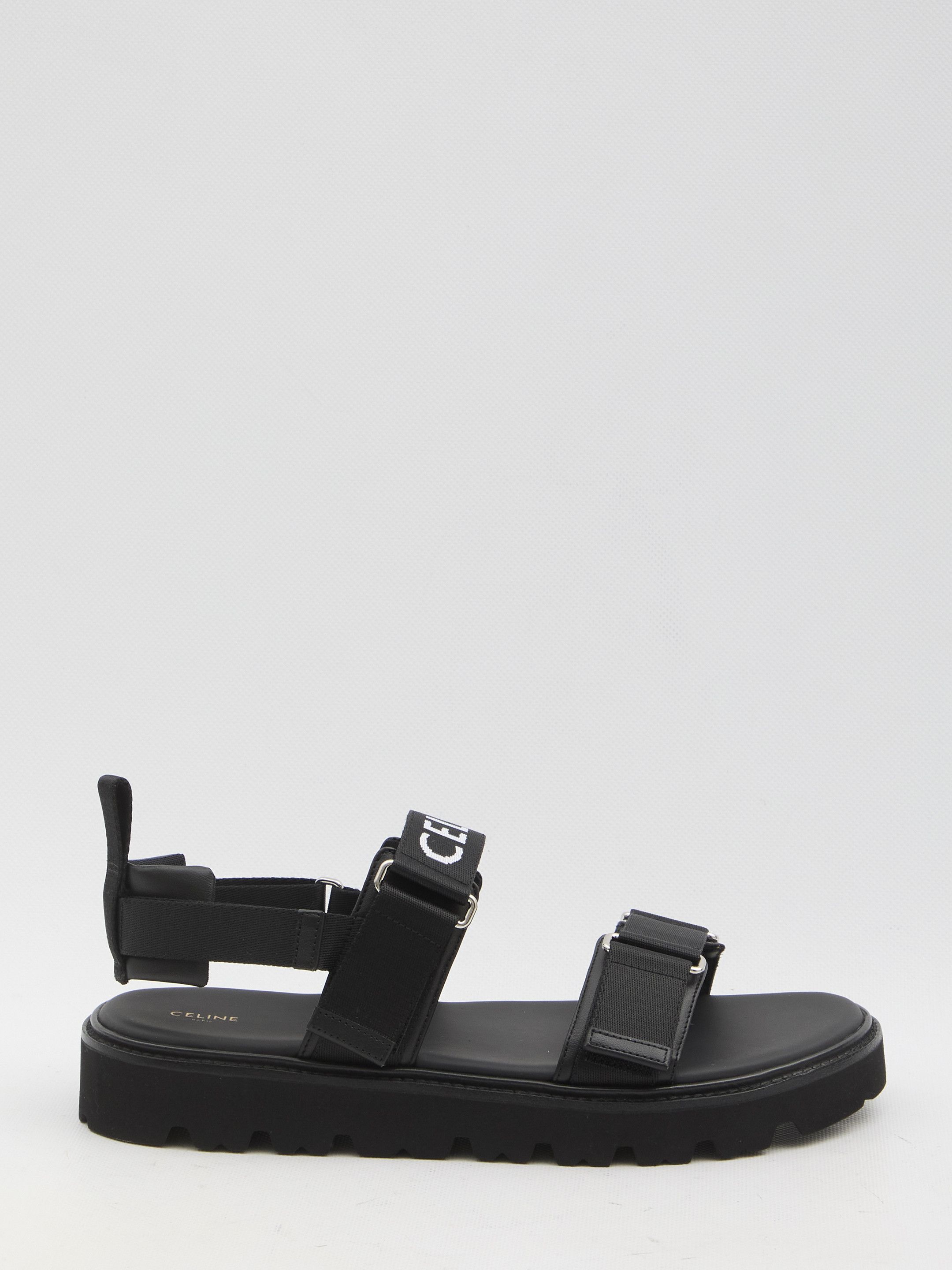 Celine Strappy Logo Sandals BIKI SANDAL IN CALFSKIN - ULTRA RED | CELINE main image 3
