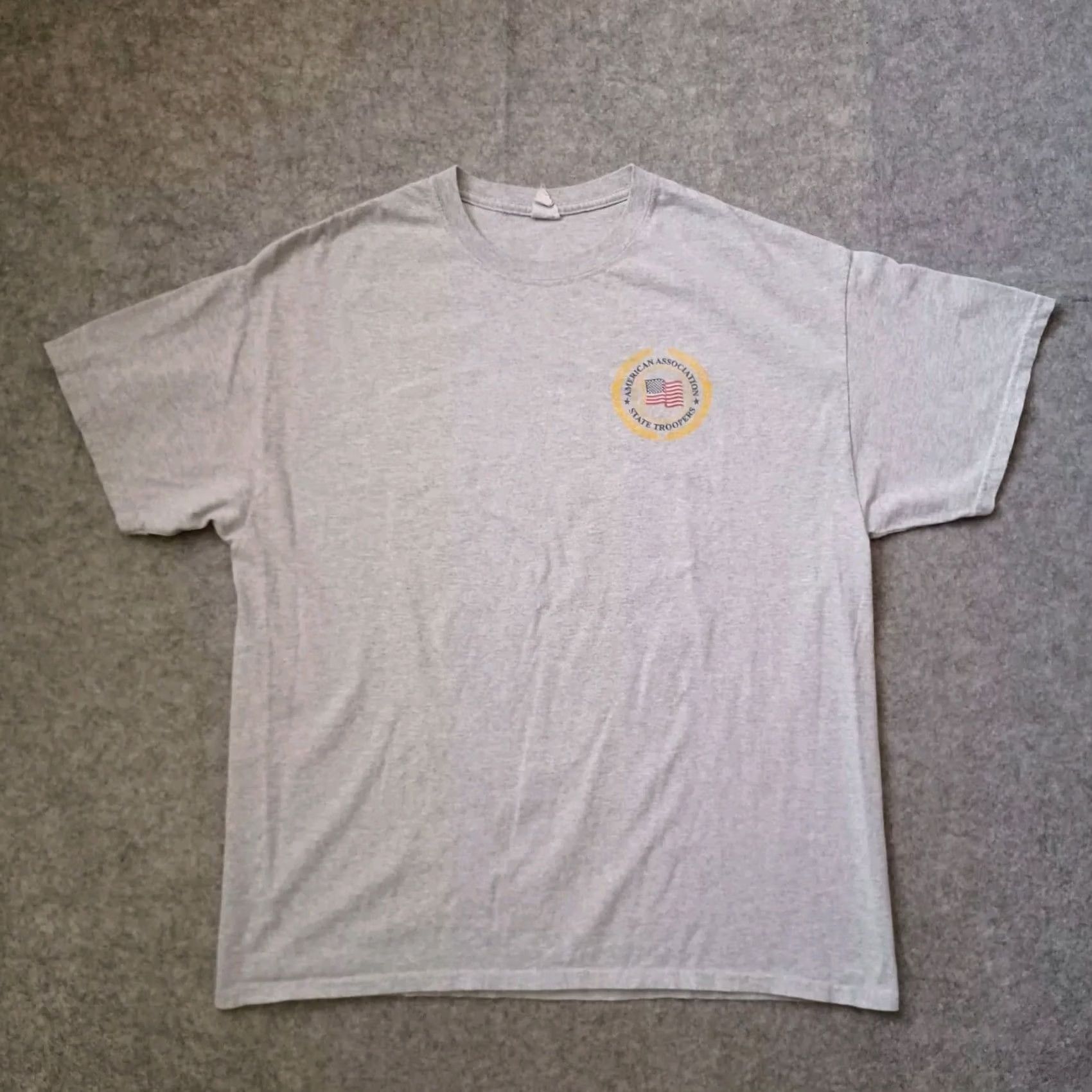 Gildan Gildan Heavy Cotton T Shirt Mens XL Gray Short Sleeve American Association State Troopers Graphic Print Crew Neck Shirt Size US XL / EU 56 / 4 - 3 Thumbnail