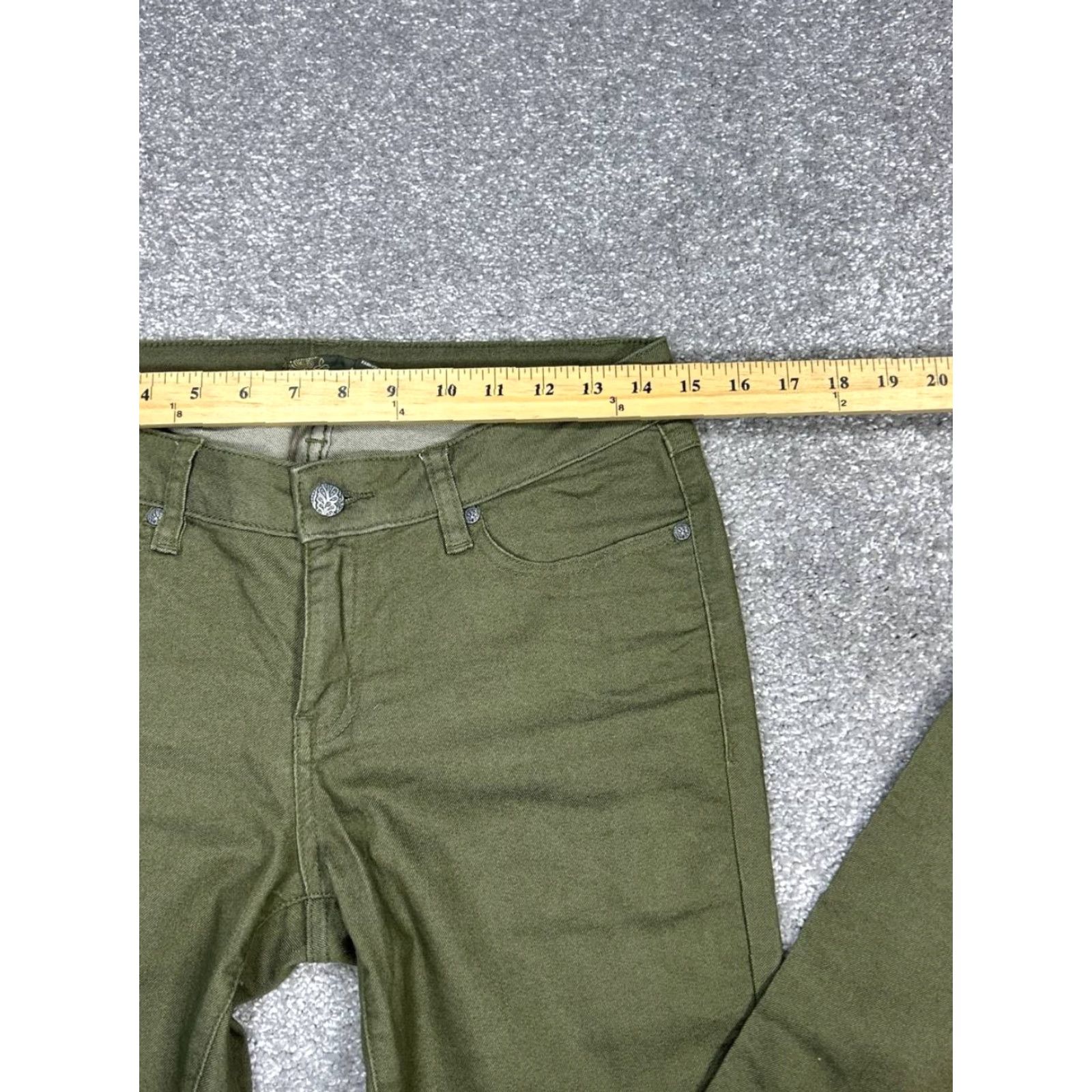 Prana Prana Jeans Womens 4 Green Denim Logo Cotton Stretch Mid Rise Straight Leg 30x31 Size 27" / US 4 / IT 40 - 6 Thumbnail