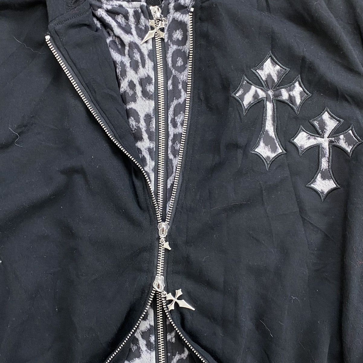 Le Grande Bleu (L.G.B.) Y2K Dazy Double Layers Cross Kmrii Lgb Style Zip Fur Hoodie Size US XL / EU 56 / 4 - 8 Thumbnail