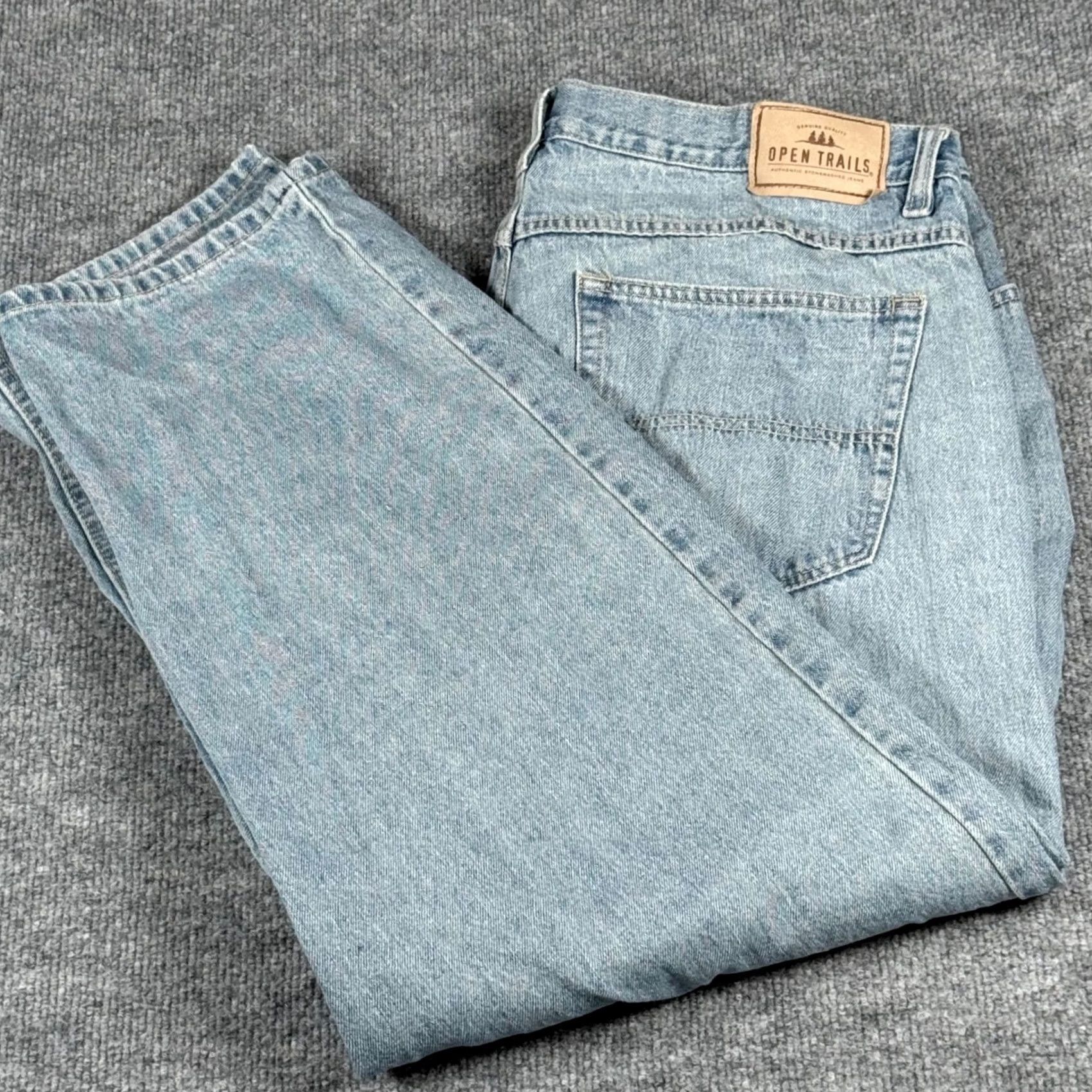 Rails VINTAGE Open Trails Jeans 38x30 Light Wash Denim Straight Leg Cotton Jeans Men Wide Reach 90s Retro Casual Size US 38 / EU 54 - 2 Thumbnail