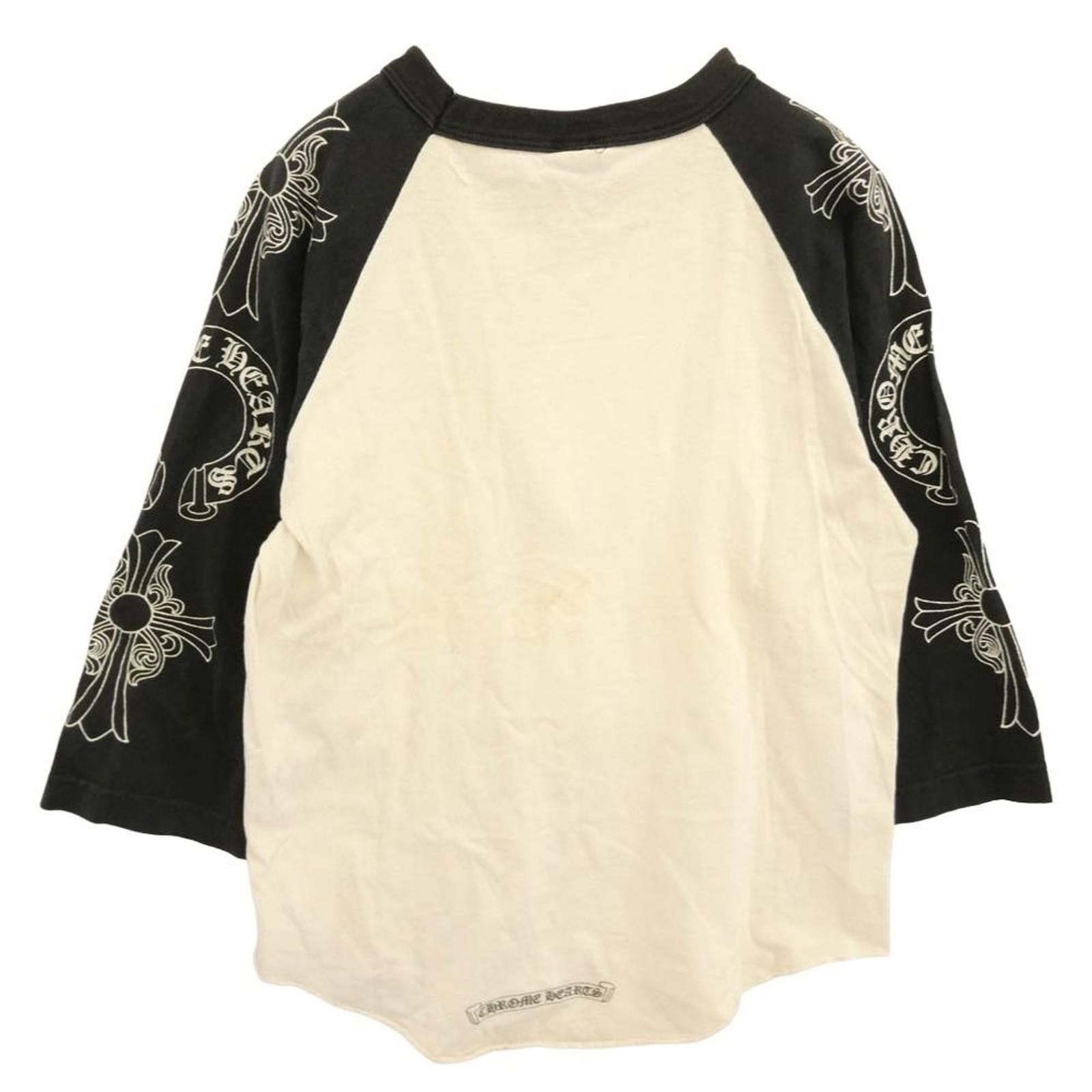 Chrome Hearts Chrome Hearts - Black and Cream Raglan Sleeve T-Shirt Size US S / EU 44-46 / 1 - 2 Thumbnail