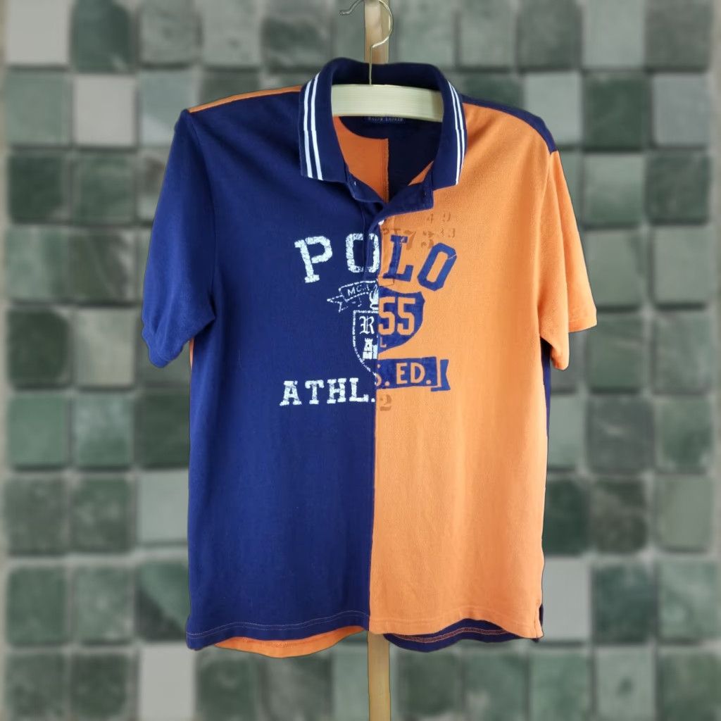 Polo Ralph Lauren VINTAGE Polo Ralph Lauren POLO SHIRT NAVY/ORANGE MEDIUM Mens T-Shirt Short Sleeve 2010-2019 Cotton Navy/Orange Size US M / EU 48-50 / 2 - 1 Thumbnail