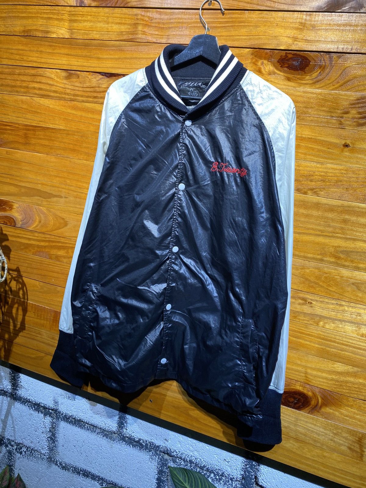 Vintage East Twenty Black & White Bomber Jacket – Retro Streetwear Size US L / EU 52-54 / 3 - 2 Thumbnail