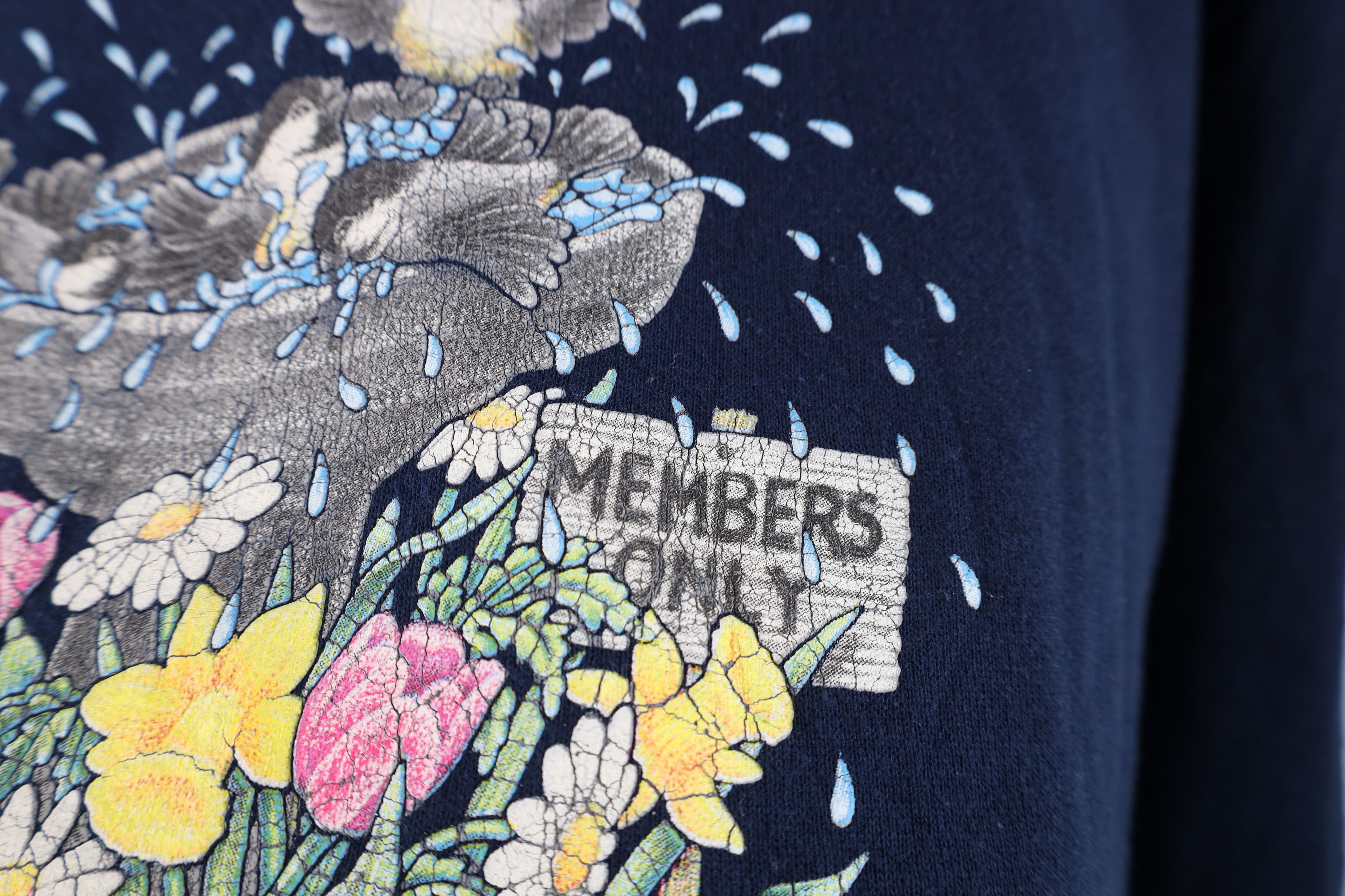 Vintage Vintage 90s Streetwear Bird Flower Sweatshirt Blue USA Size L / US 10 / IT 46 - 6 Thumbnail