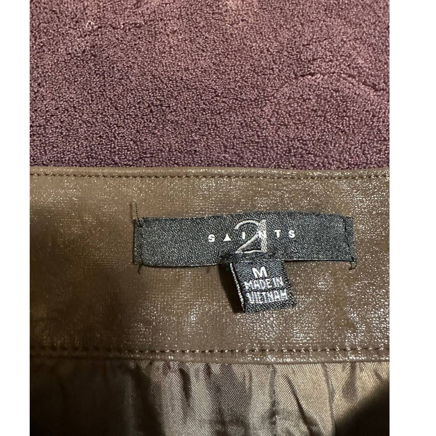 Other 21 Saints Brown Faux Suede Mini Wrap Skirt Size Medium Size 29" - 3 Thumbnail